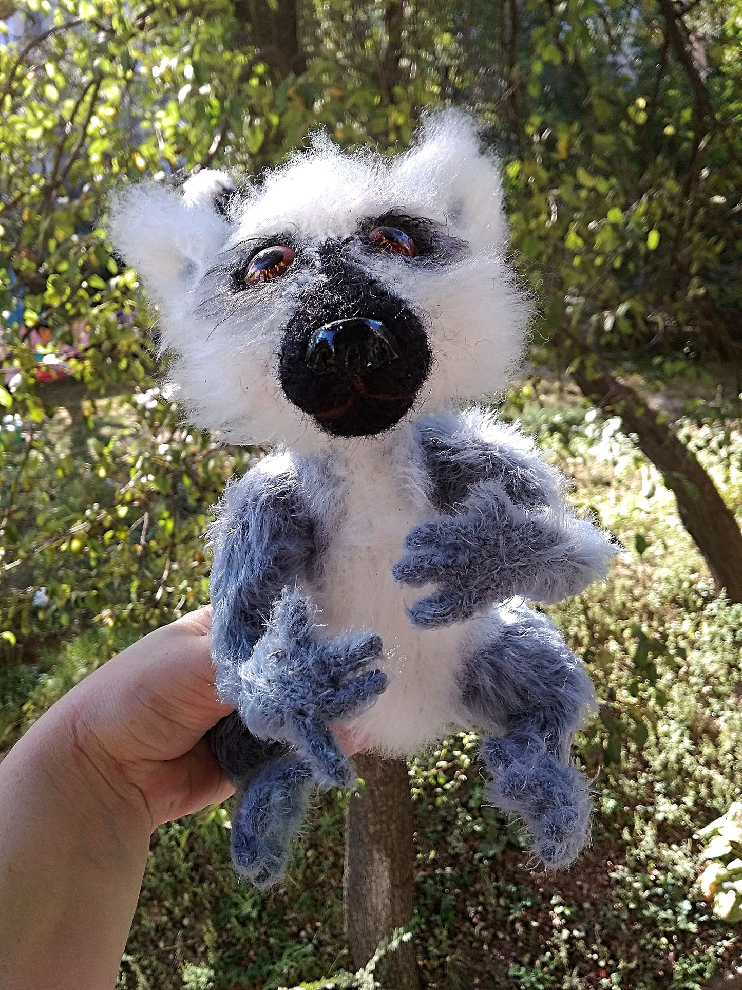 Handmade Ring-tailed Lemur Toy: Magadascar Animal Plushie