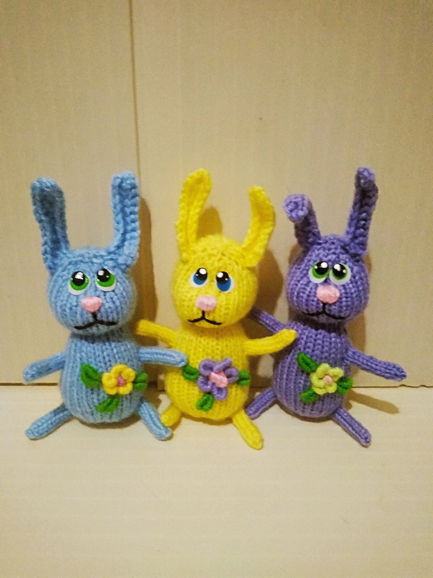 Crochet Plush Bunnies: Amigurumi Rabbits of Different colors
