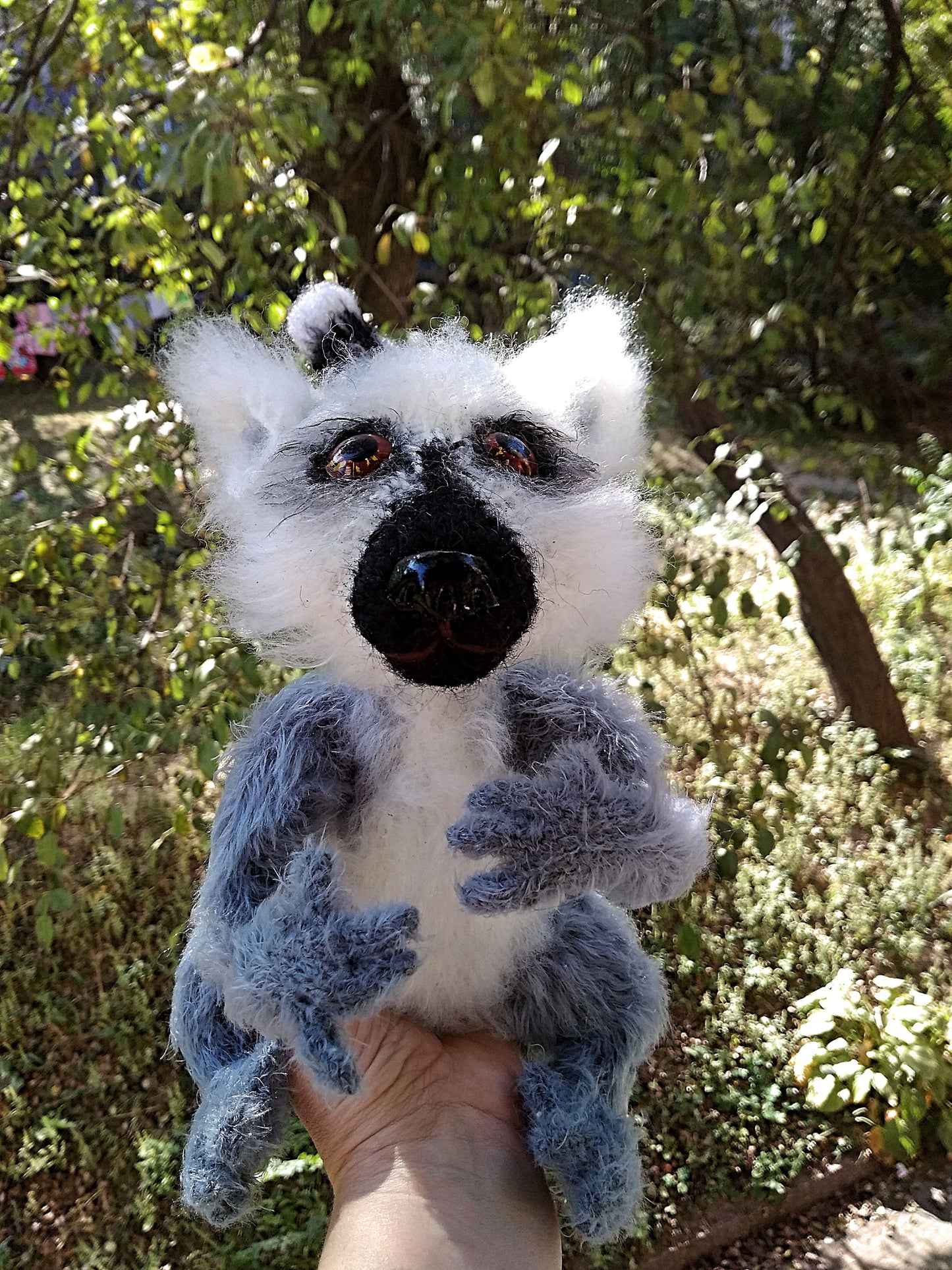 Handmade Ring-tailed Lemur Toy: Magadascar Animal Plushie