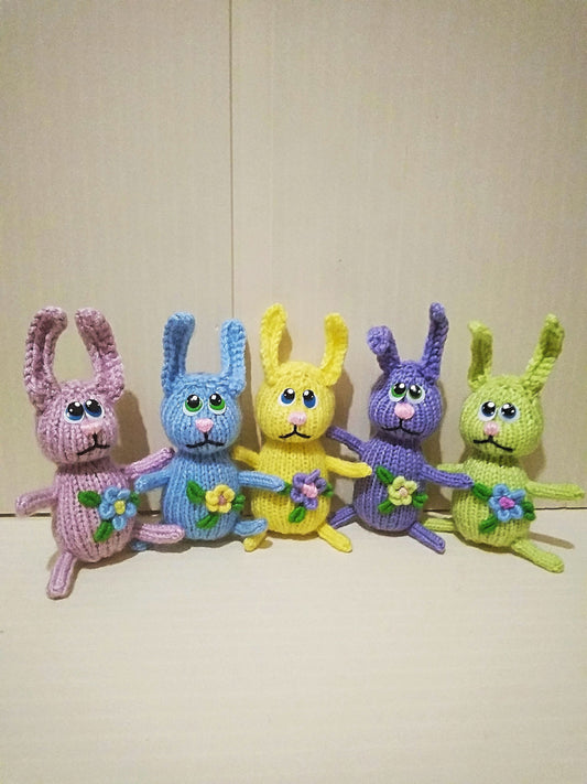 Crochet Plush Bunnies: Amigurumi Rabbits of Different colors