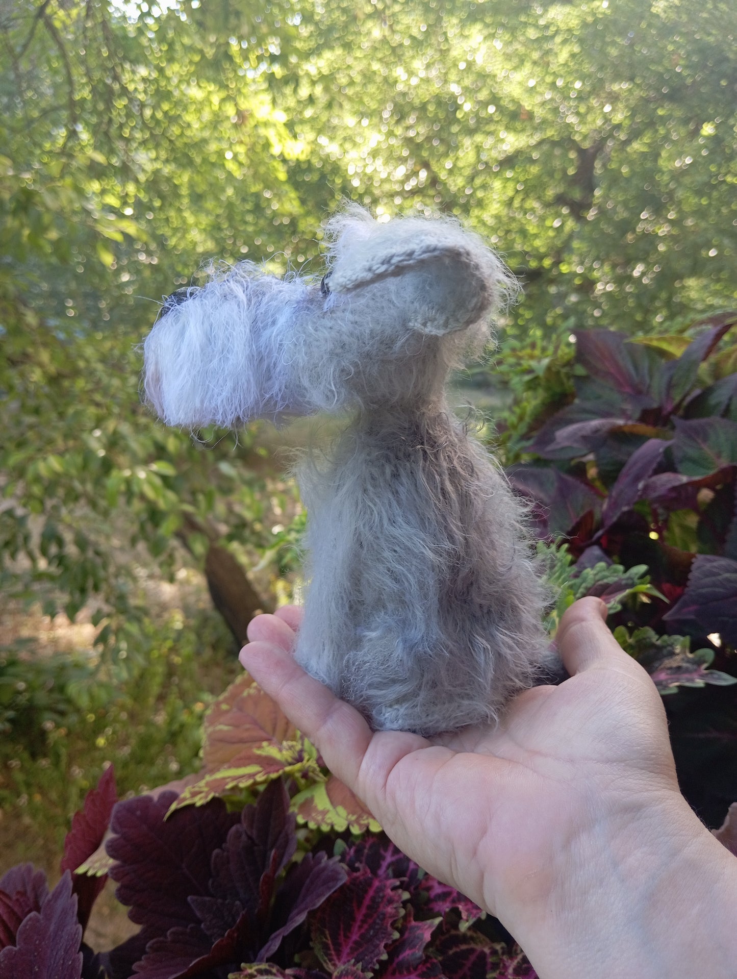 Crochet Schnauzer Plushie: Plush Silver Schnauzer dog puppy