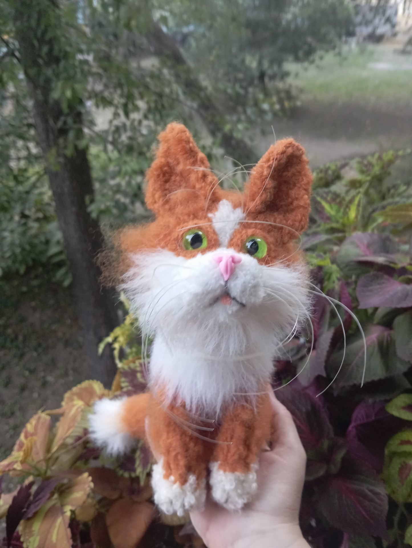 Plush Cat figurine for home decor