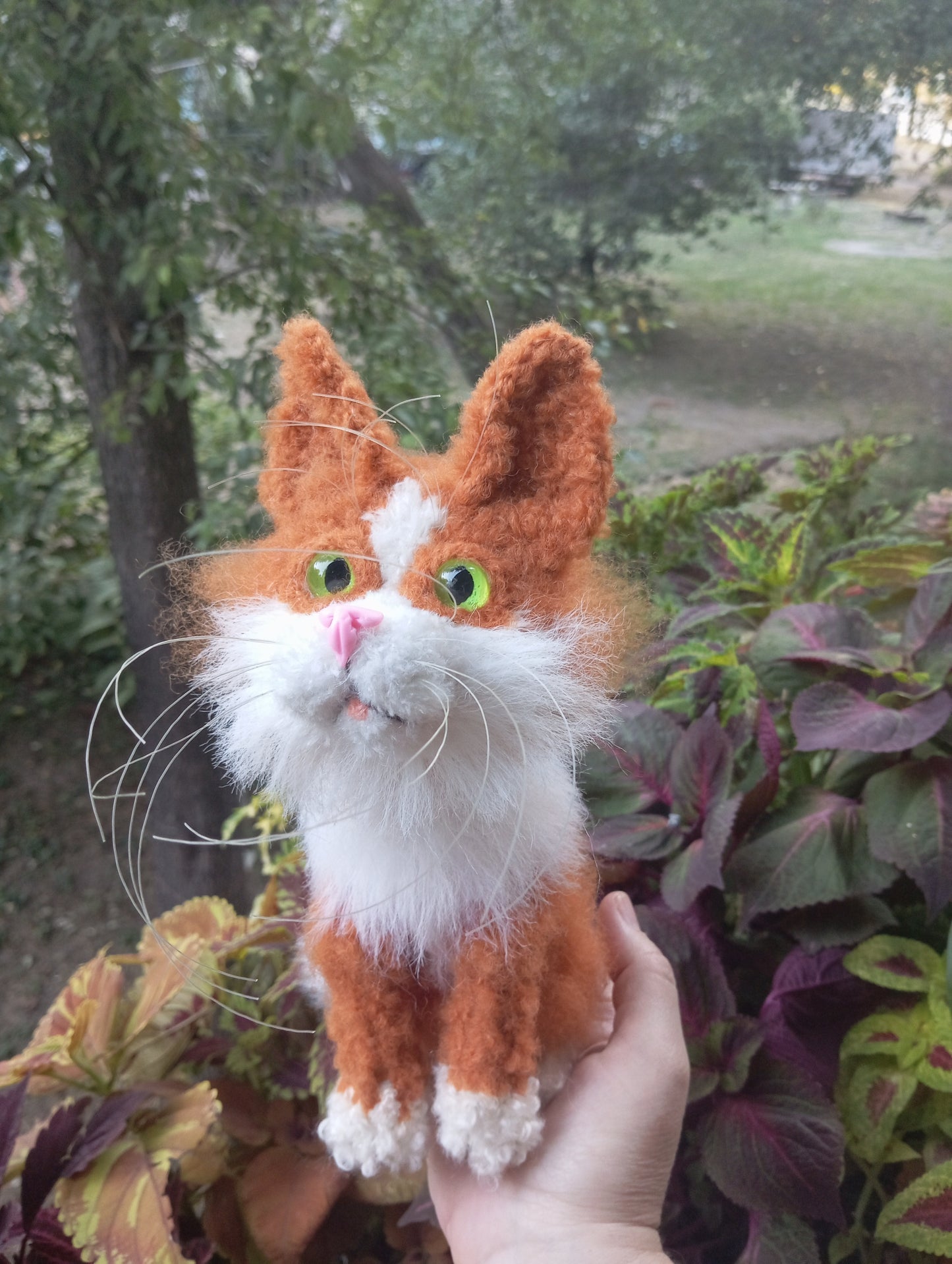 Plush Cat figurine for home decor