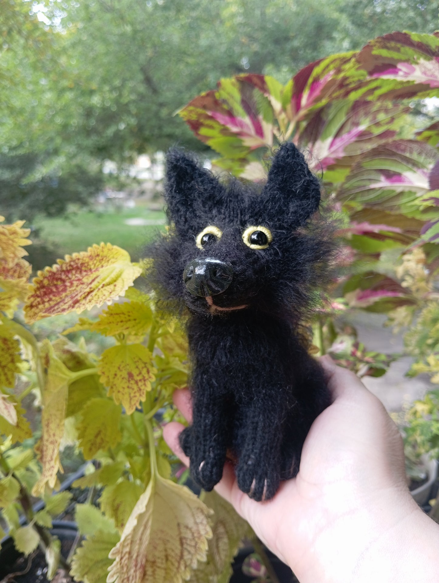 Black Shepherd, Plush dog figurine for home decor
