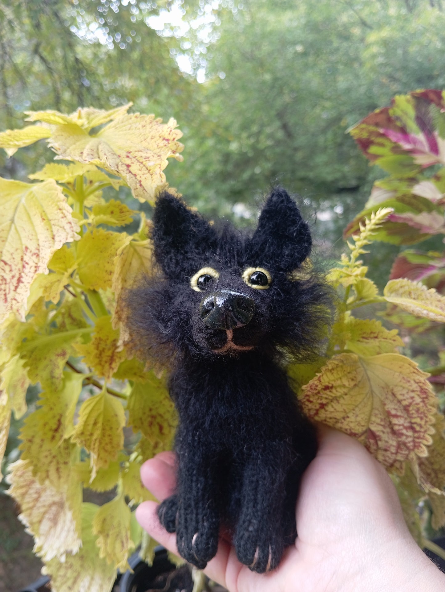 Black Shepherd, Plush dog figurine for home decor