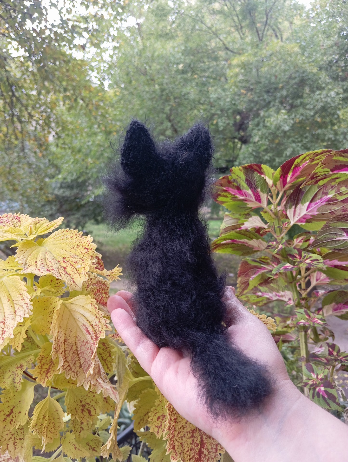 Black Shepherd, Plush dog figurine for home decor