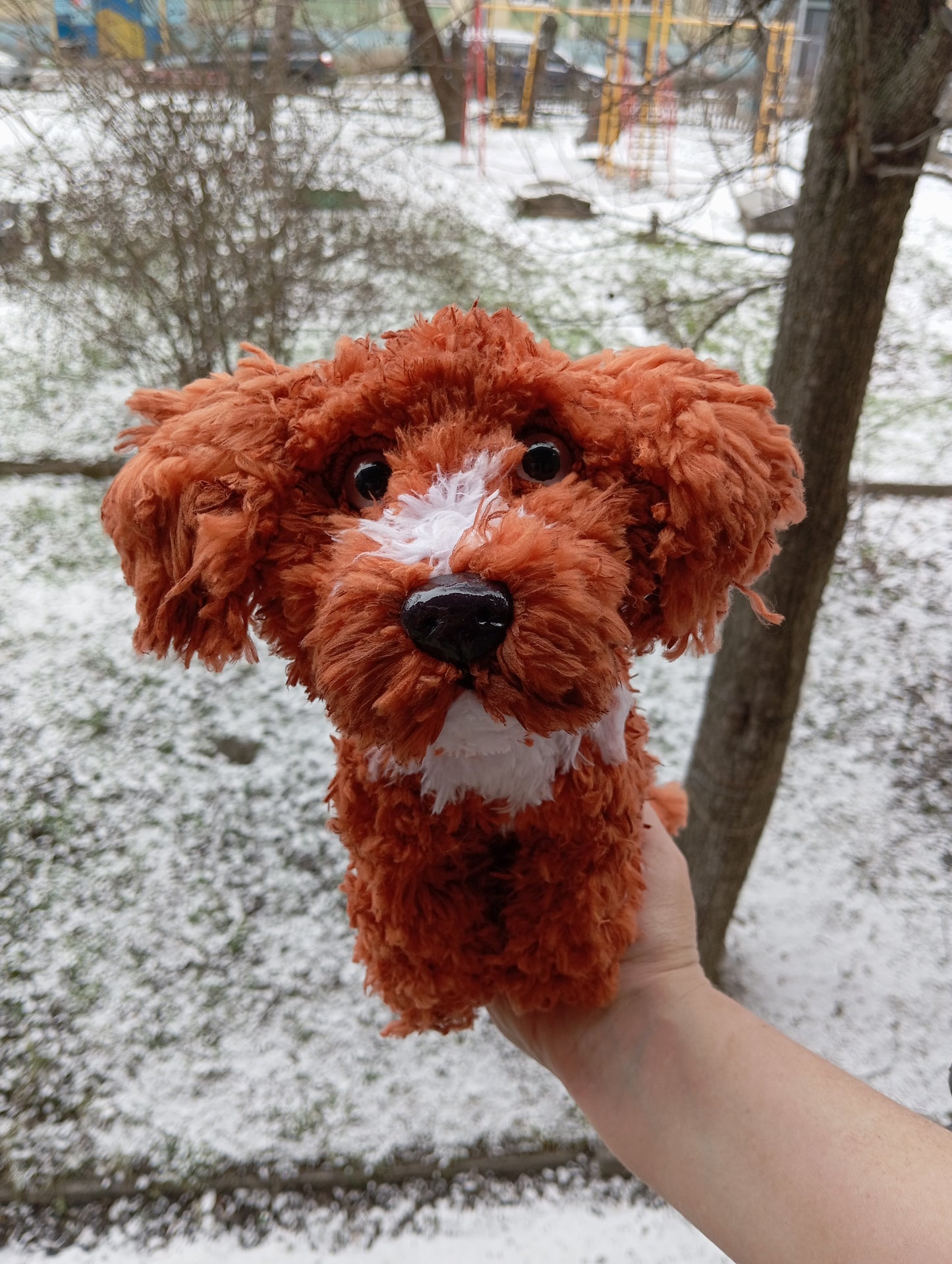 Plush Knitted Dog Figurine, custom order