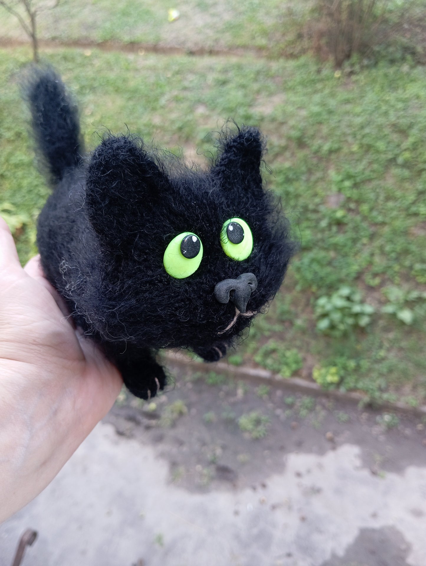 Black and Gray Cat Plushies: Handmade Cat Loaf Toy