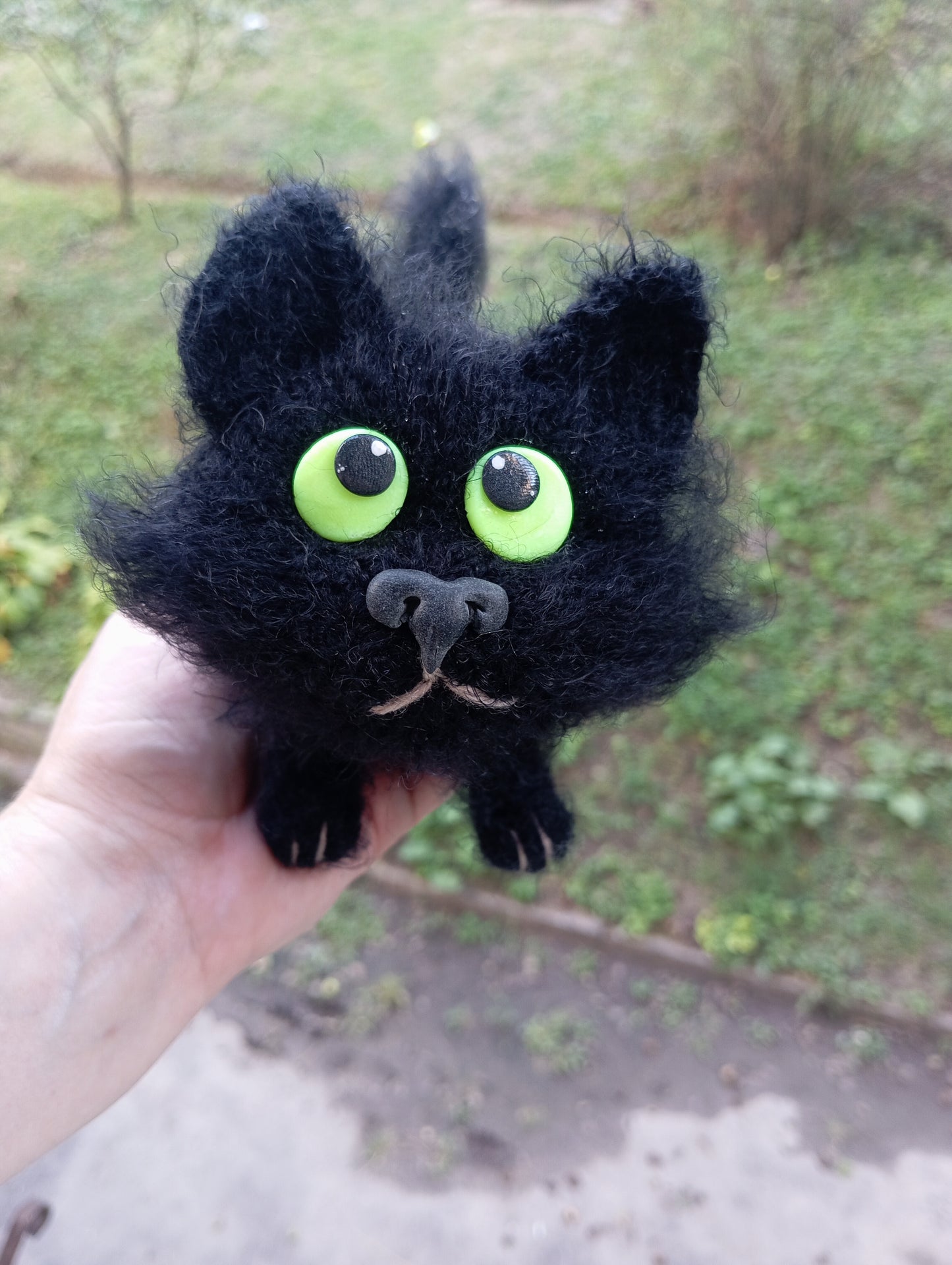 Black and Gray Cat Plushies: Handmade Cat Loaf Toy