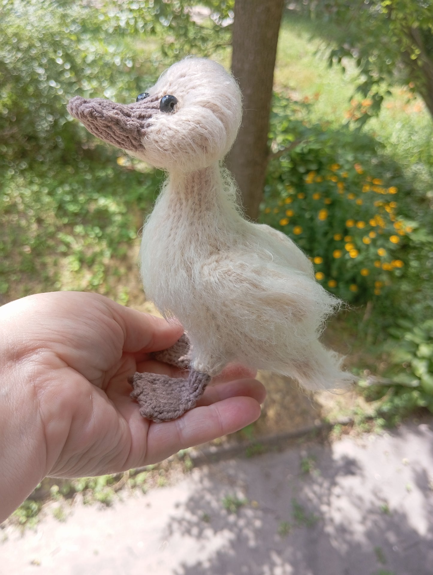 Plush Crochet Duck Figurine: Farm Duck Bird Plushie