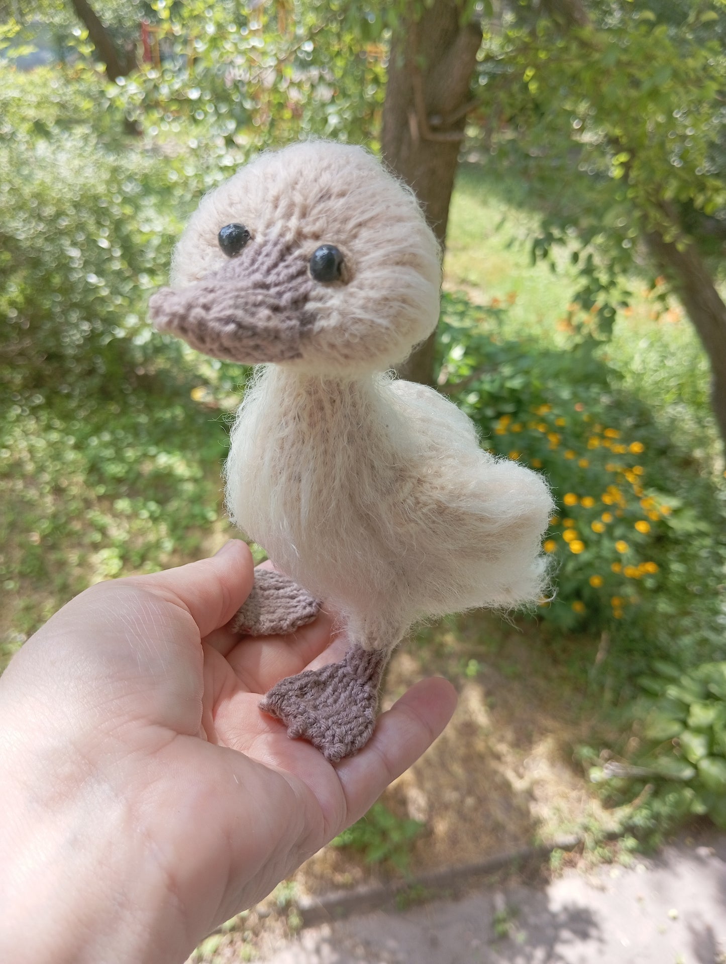Plush Crochet Duck Figurine: Farm Duck Bird Plushie