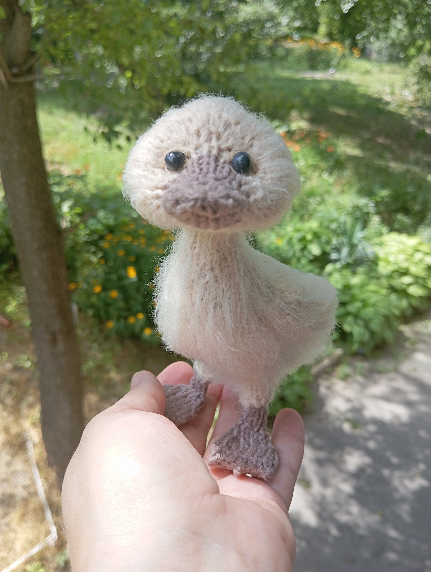 Plush Crochet Duck Figurine: Farm Duck Bird Plushie