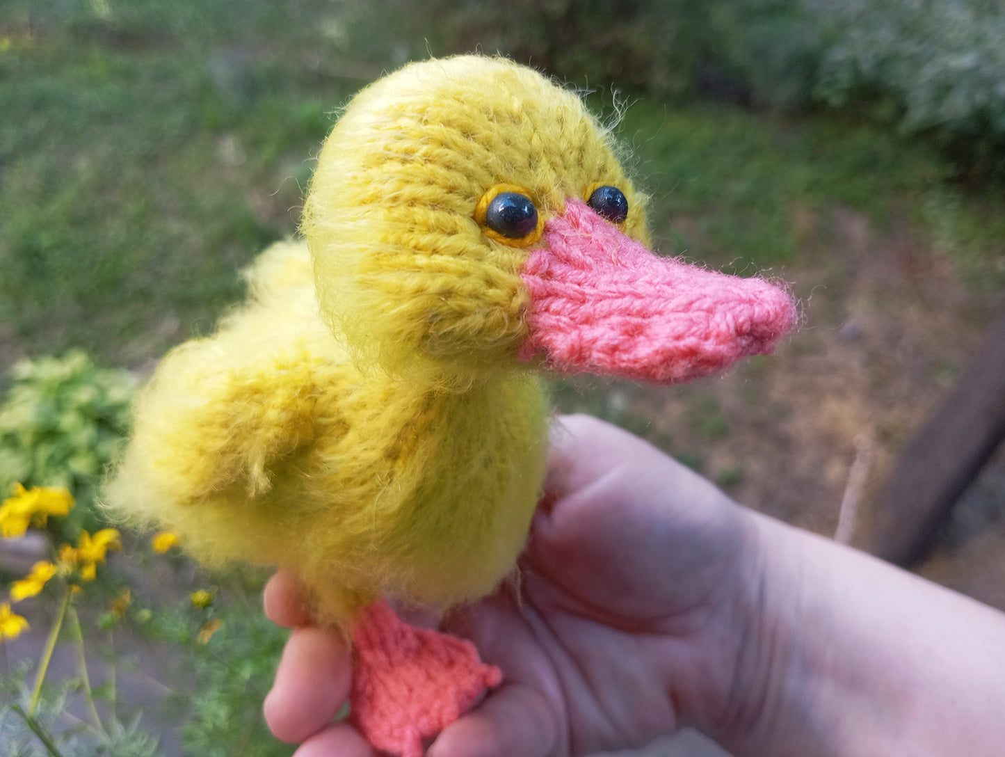 Plush Crochet Duck Figurine: Farm Duck Bird Plushie