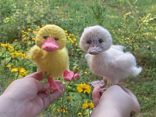 Plush Crochet Duck Figurine: Farm Duck Bird Plushie
