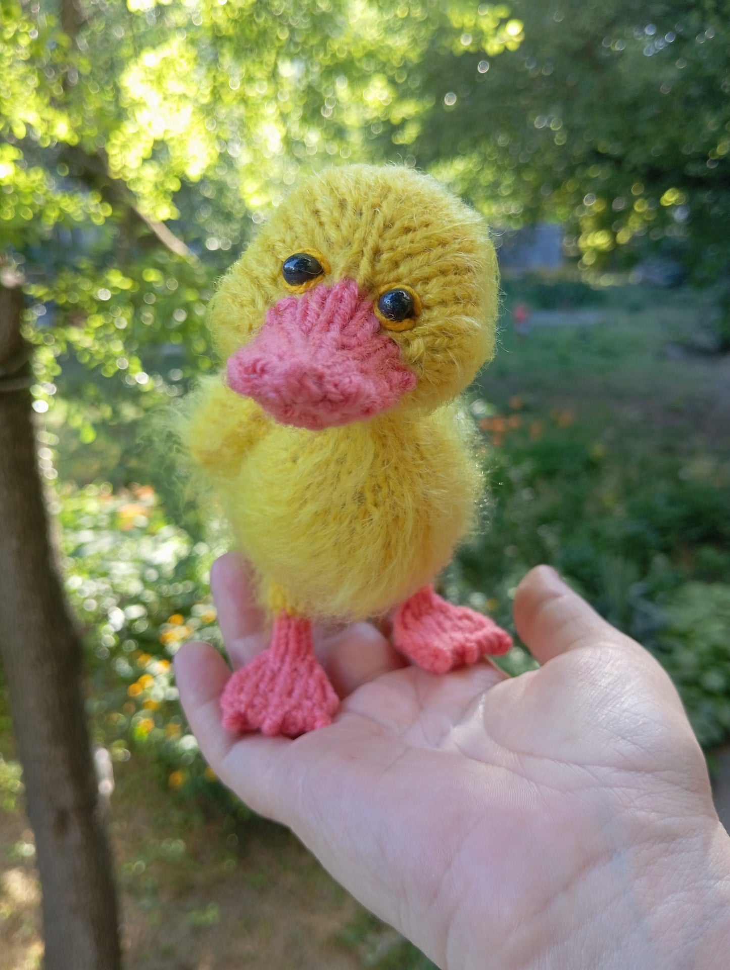 Plush Crochet Duck Figurine: Farm Duck Bird Plushie