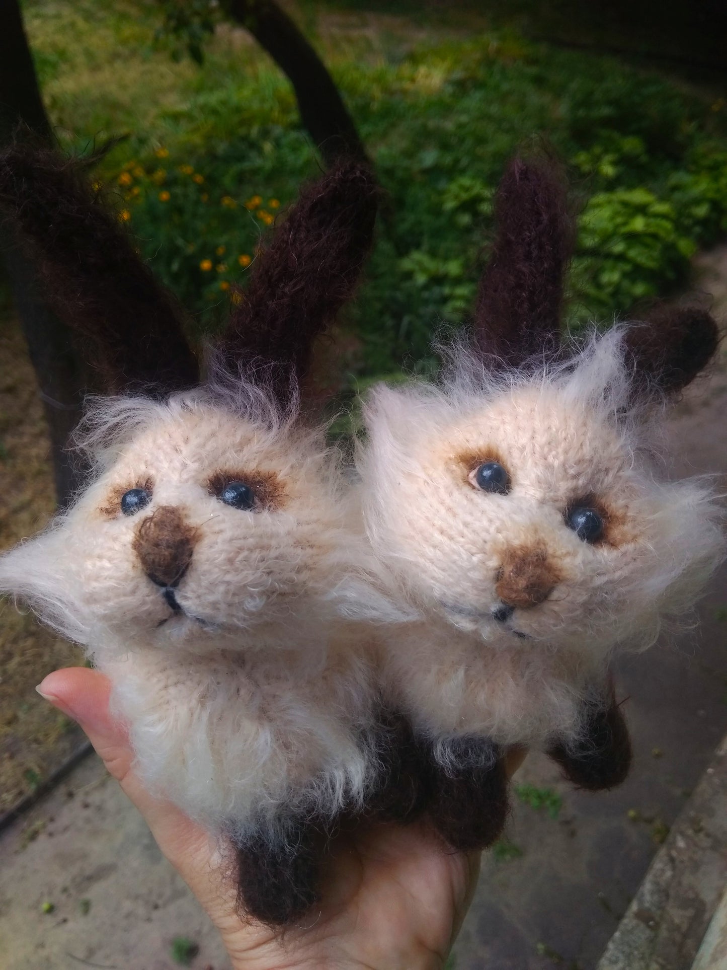 Plush Bunny Figurine: Handmade Amigurumi Bunnies