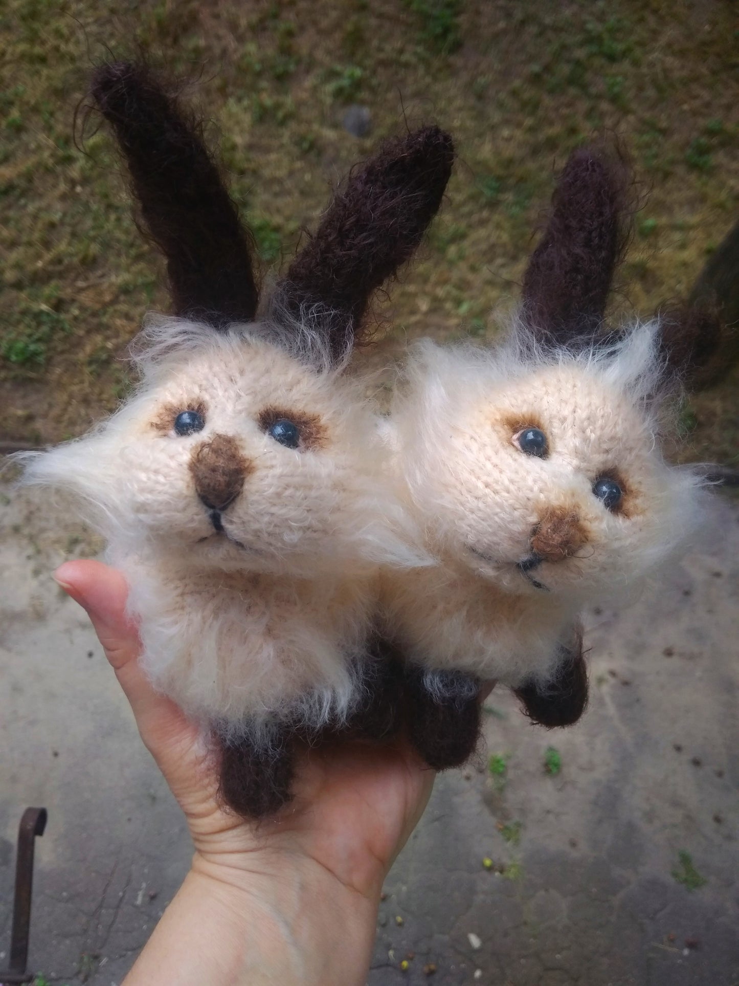 Plush Bunny Figurine: Handmade Amigurumi Bunnies