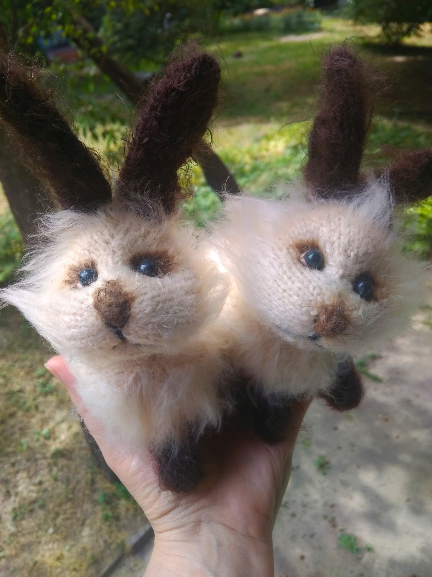 Plush Bunny Figurine: Handmade Amigurumi Bunnies
