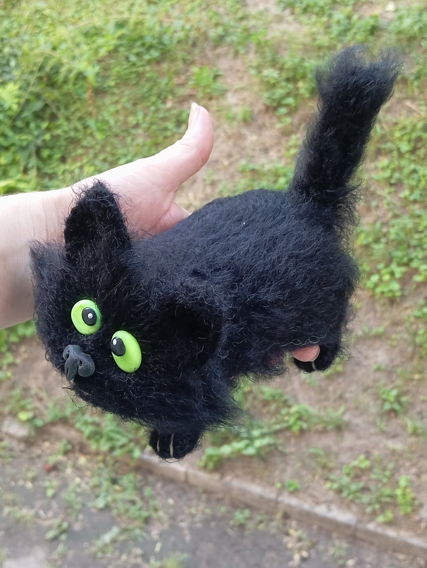 Black and Gray Cat Plushies: Handmade Cat Loaf Toy