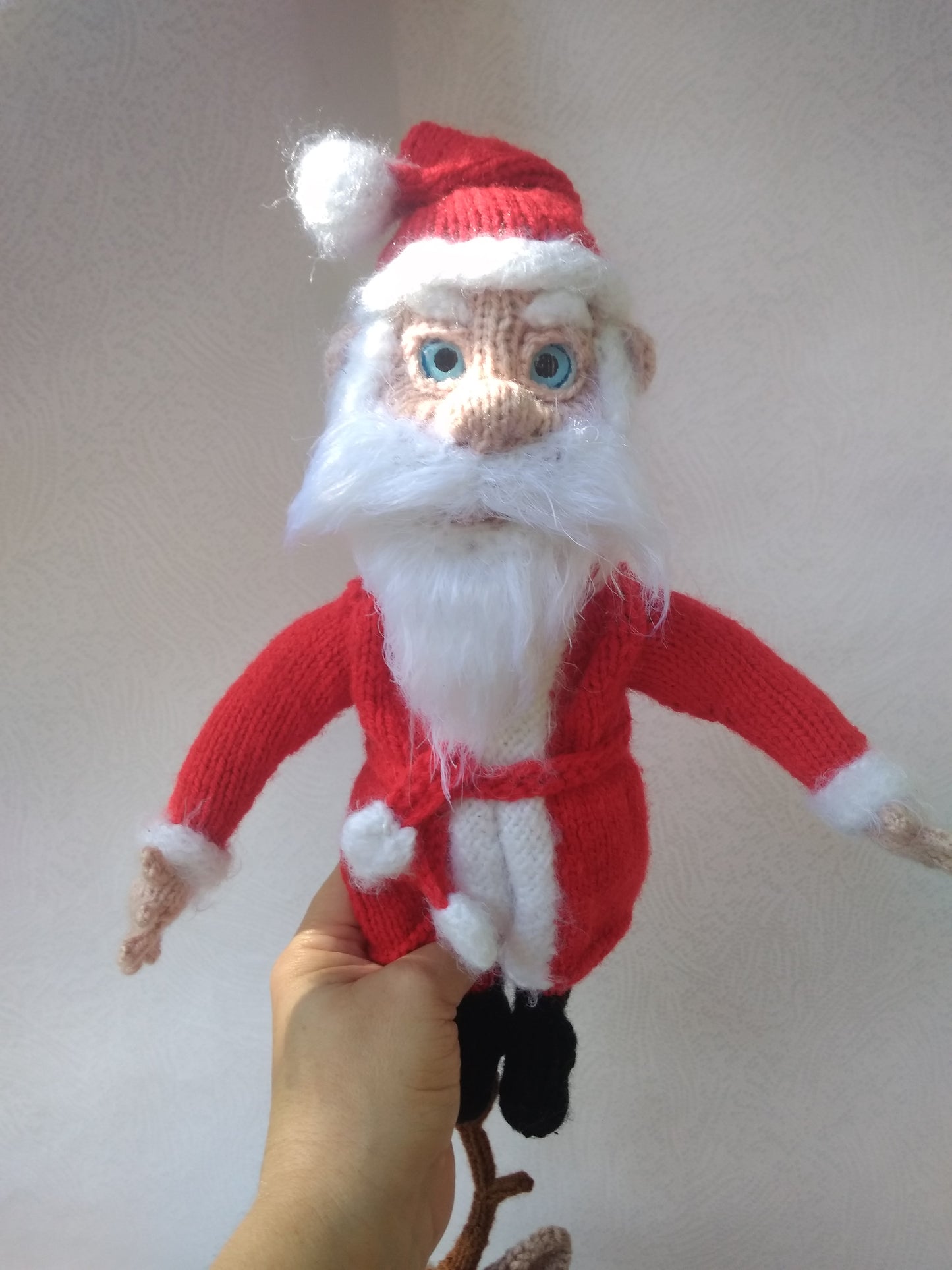 Set of Christmas Characters: Crochet Santa Claus, Deer and Polar Bear Toy