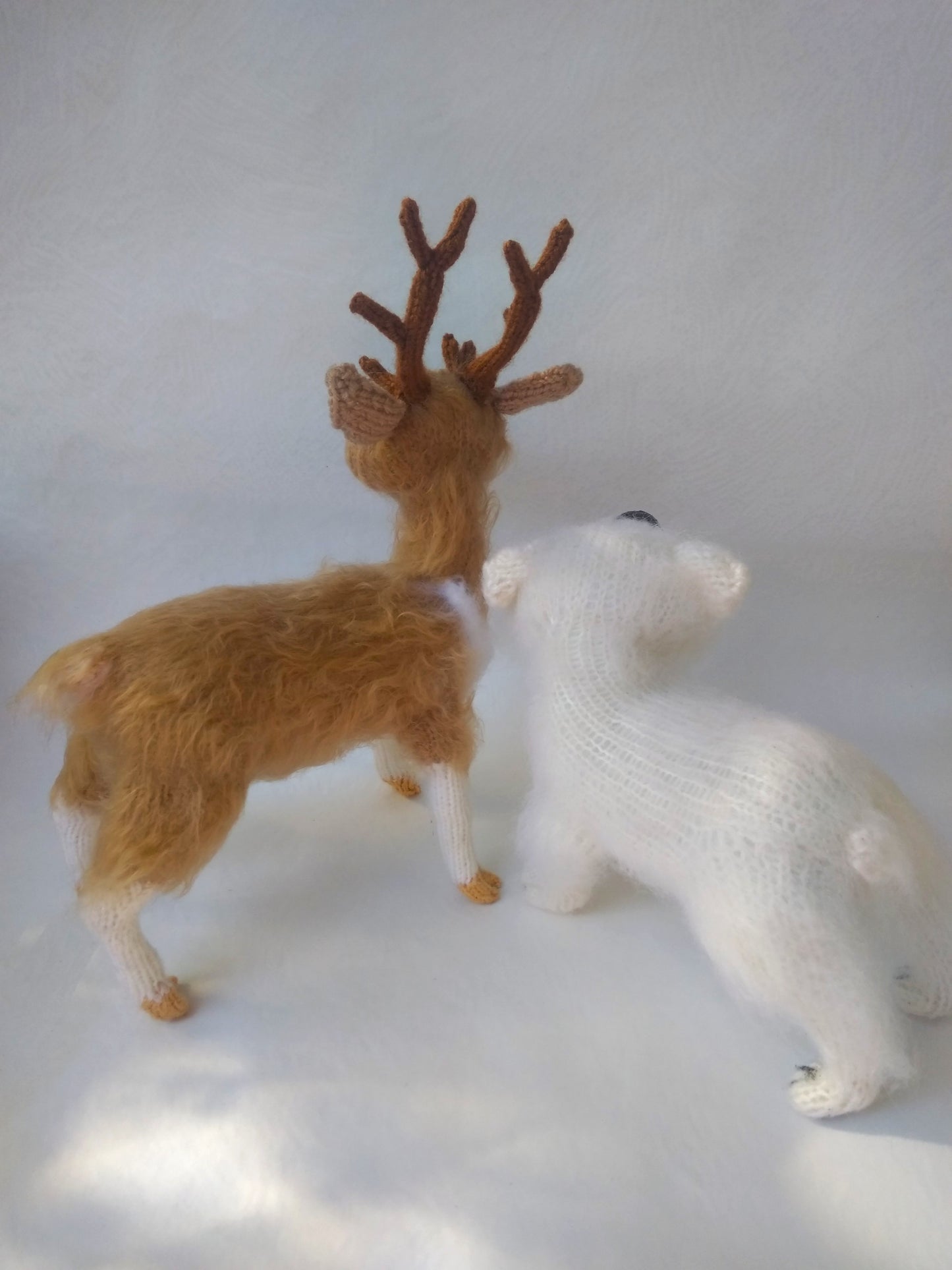 Set of Christmas Characters: Crochet Santa Claus, Deer and Polar Bear Toy