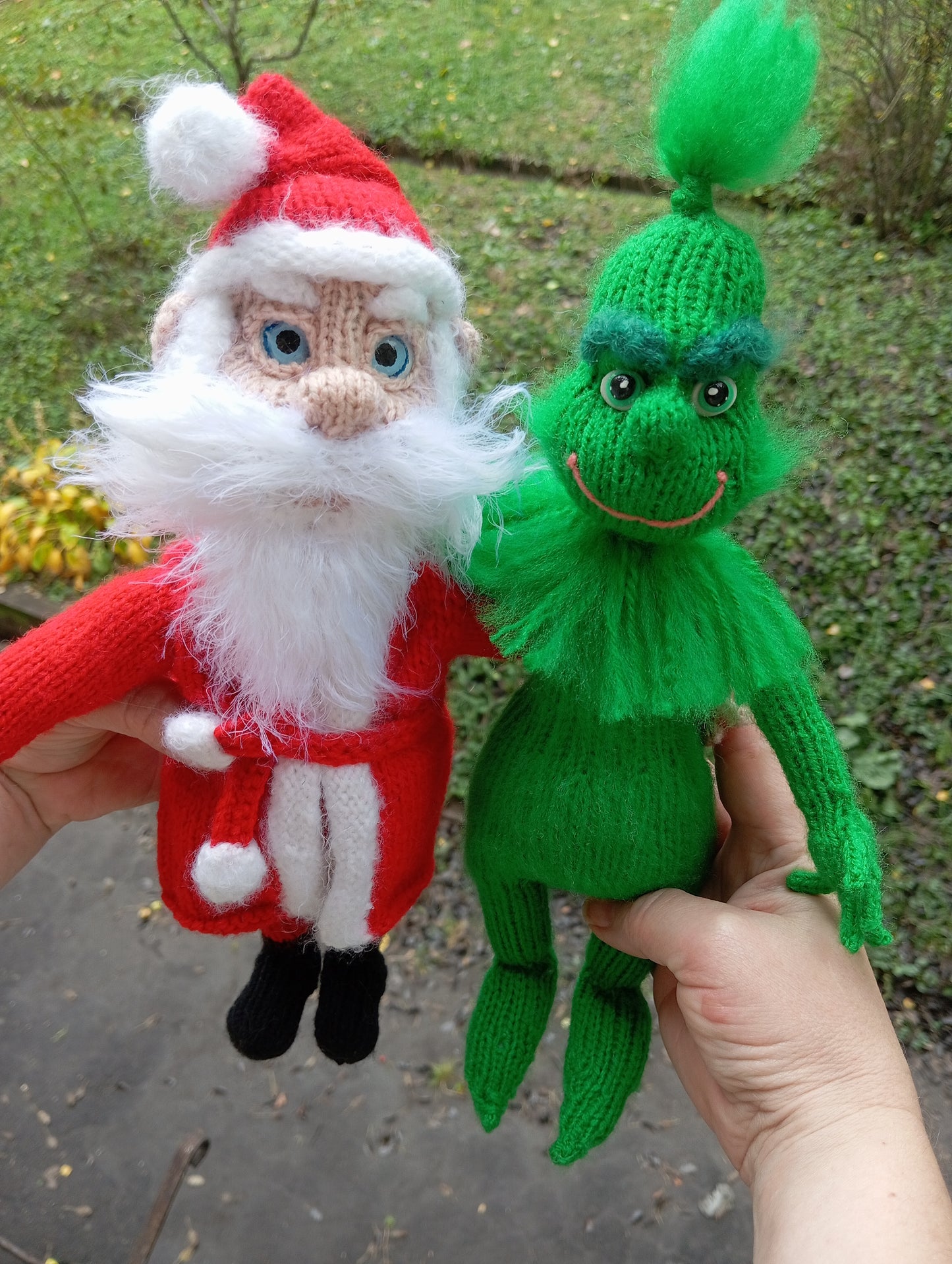 Set of Christmas Characters: Crochet Santa Claus, Deer and Polar Bear Toy