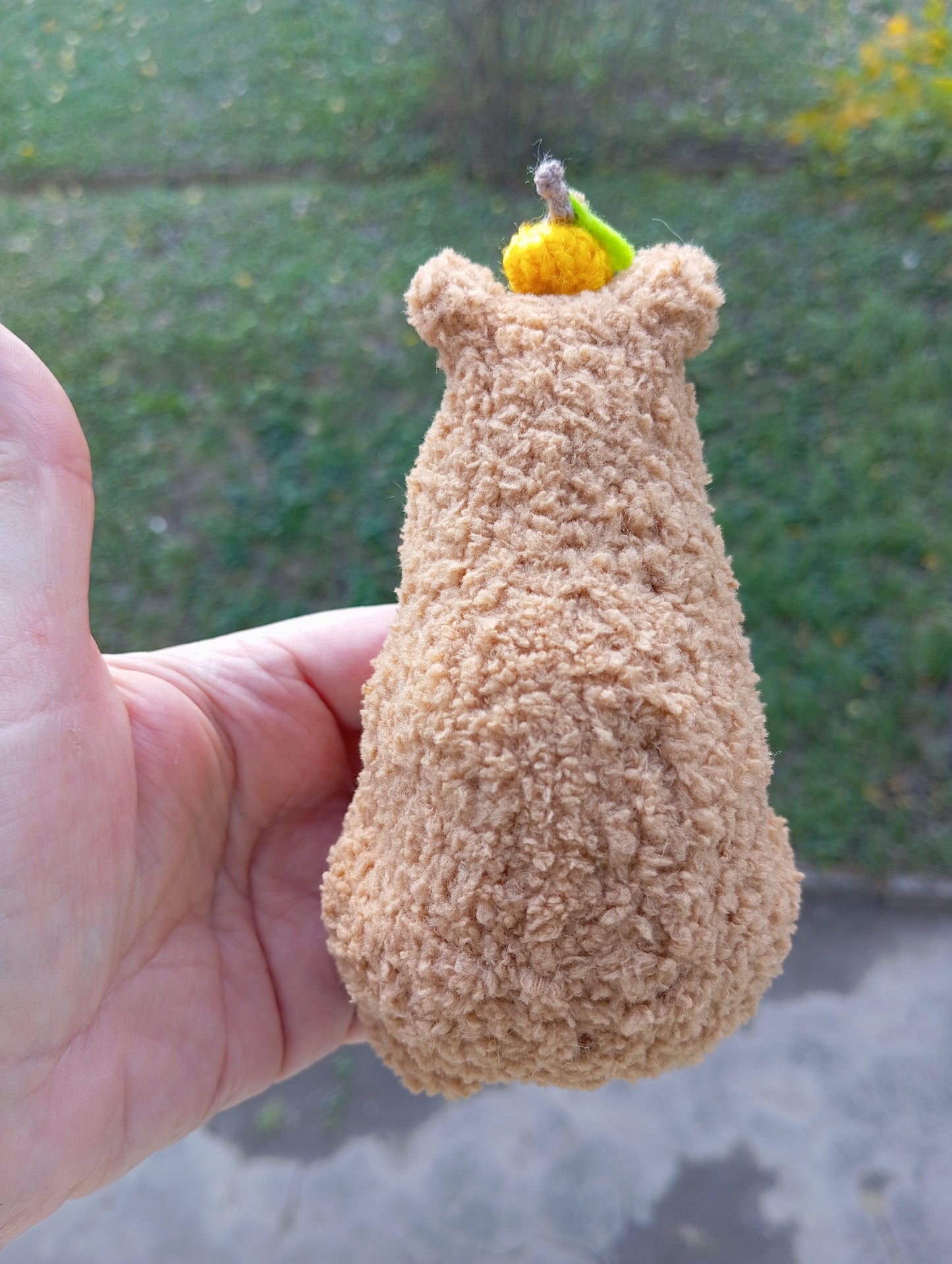 Plush Capybara with Orange on Head: Handmade Capybara toy