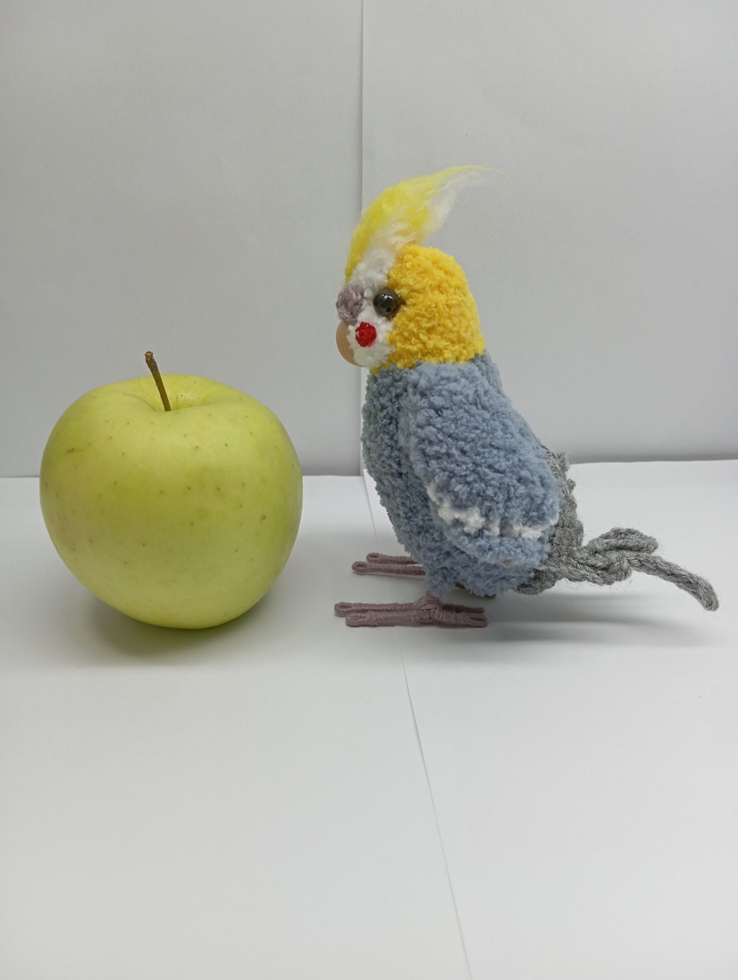 Crochet Gray and Yellow Parrot: Cockatiel Parrot Bird Plushie
