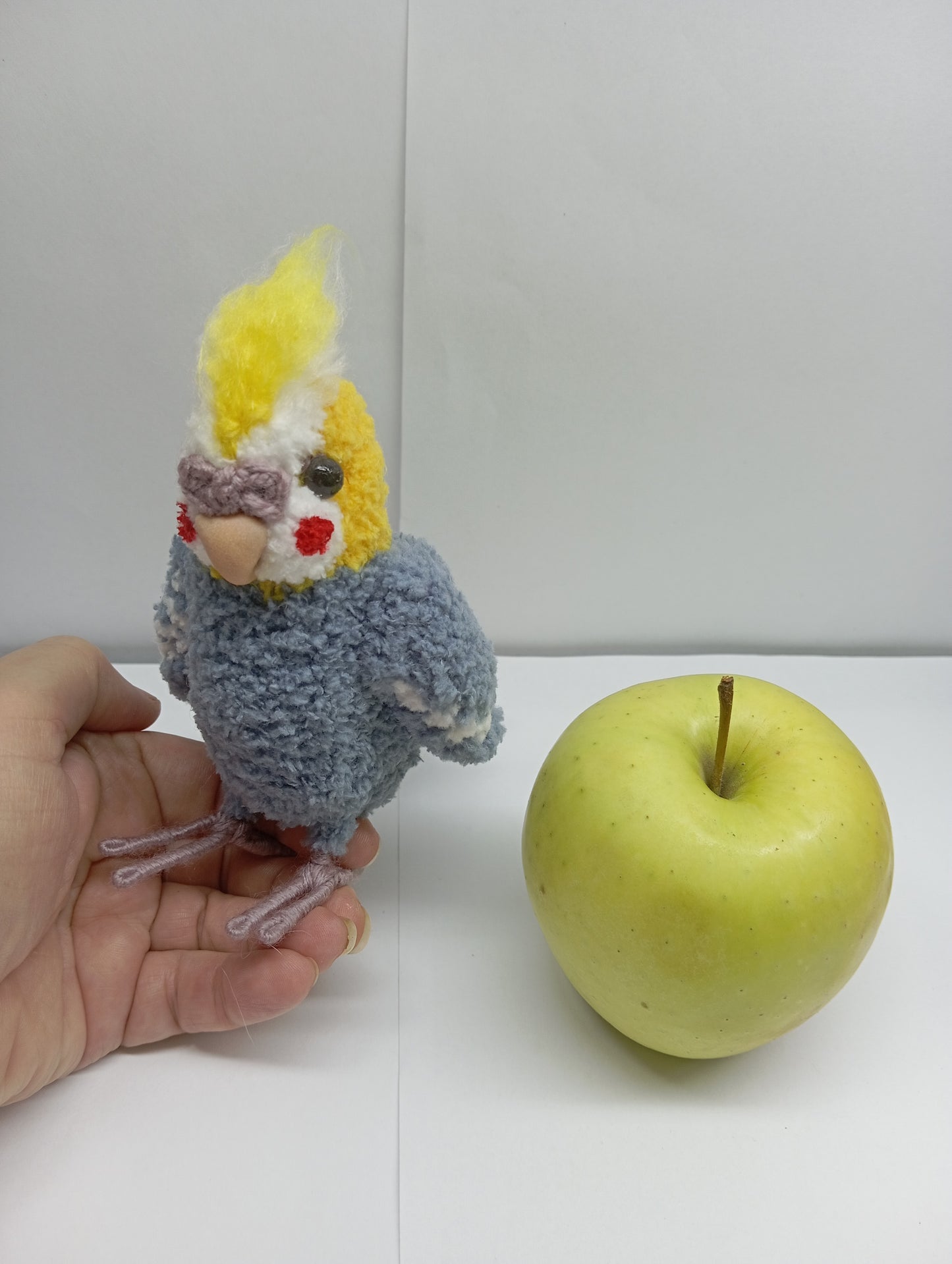 Crochet Gray and Yellow Parrot: Cockatiel Parrot Bird Plushie