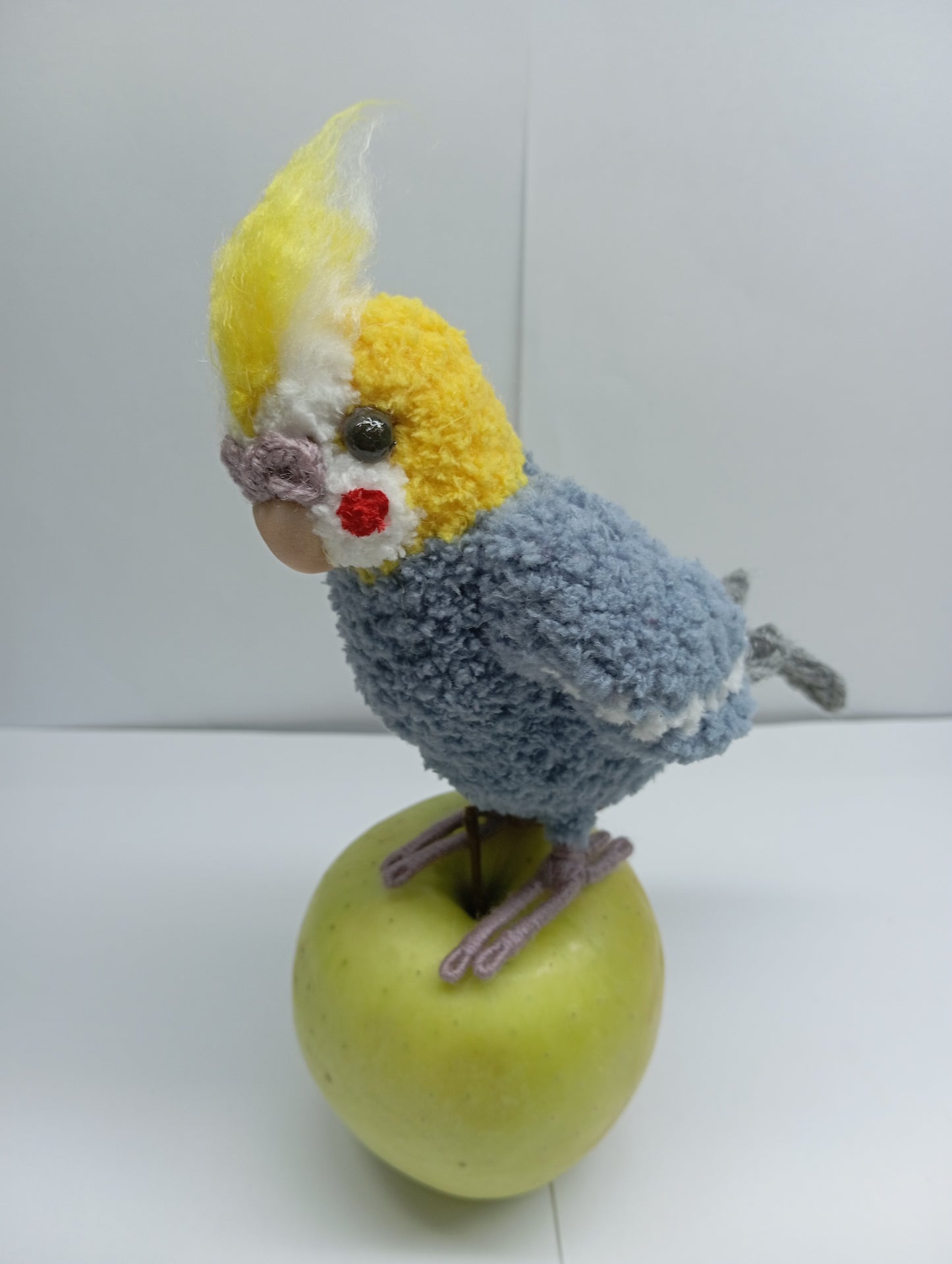 Crochet Gray and Yellow Parrot: Cockatiel Parrot Bird Plushie