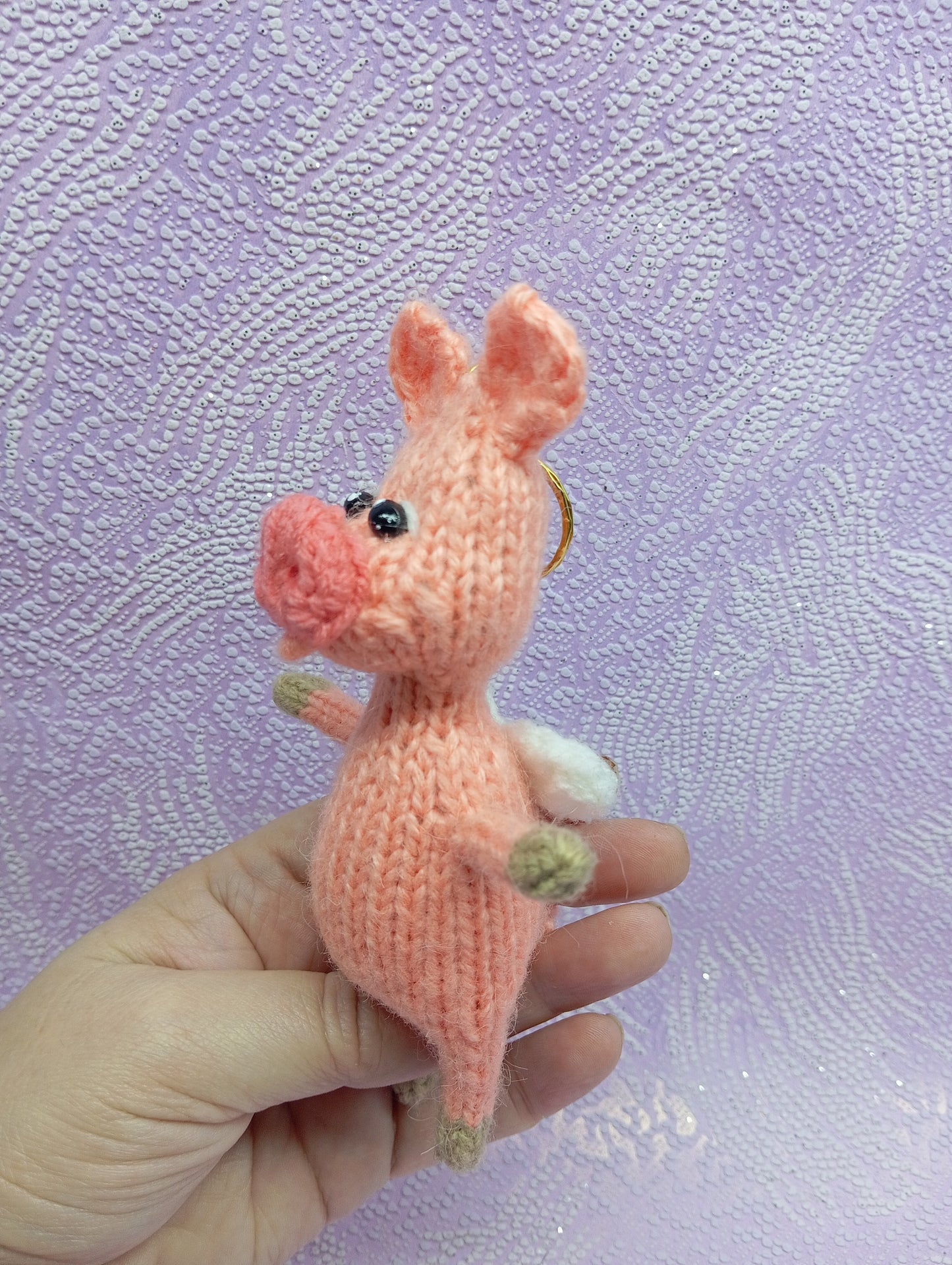 Crochet Pig Car Hanger: When Pigs Fly Funny Keychain