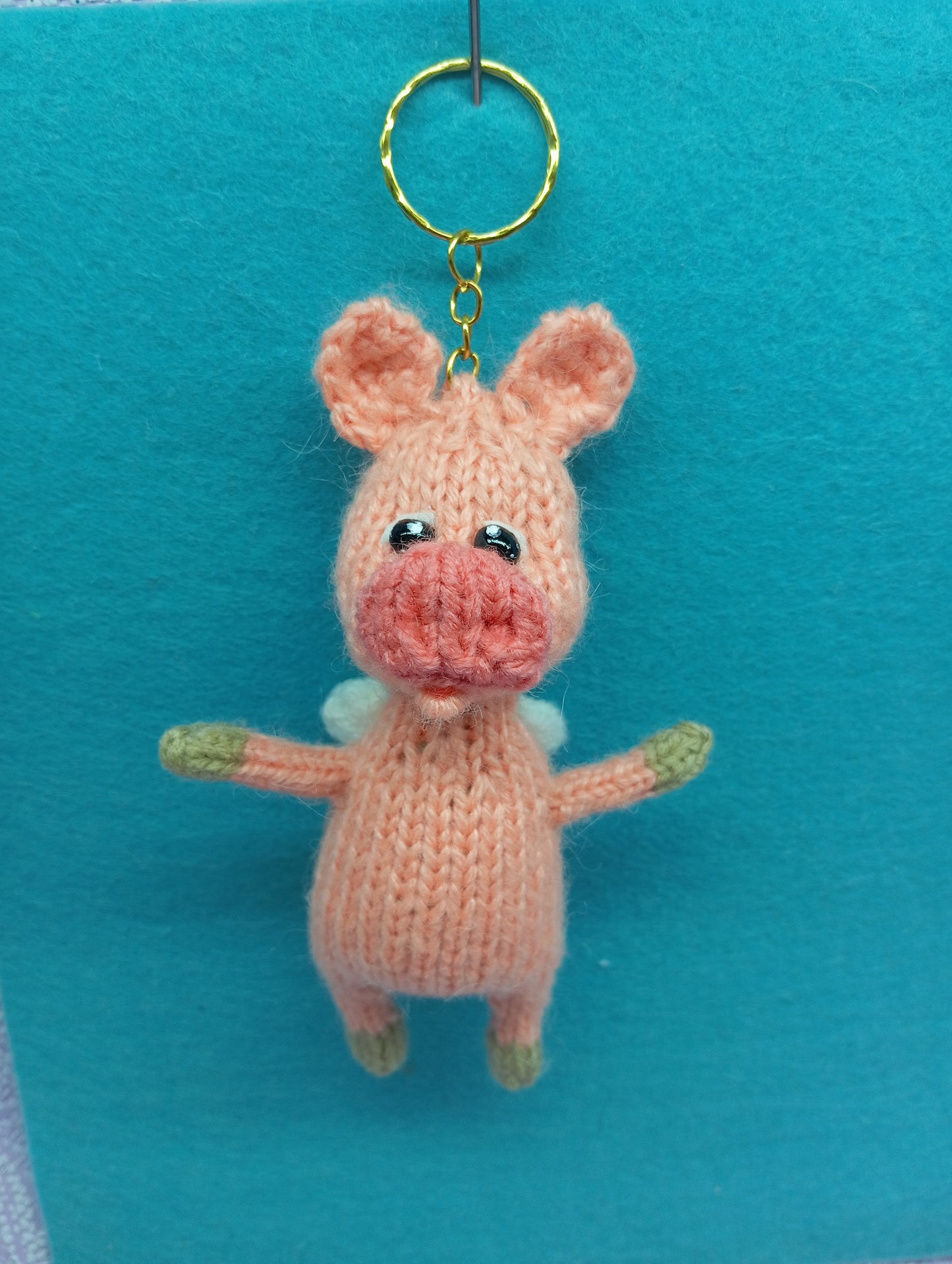 Crochet Pig Car Hanger: When Pigs Fly Funny Keychain