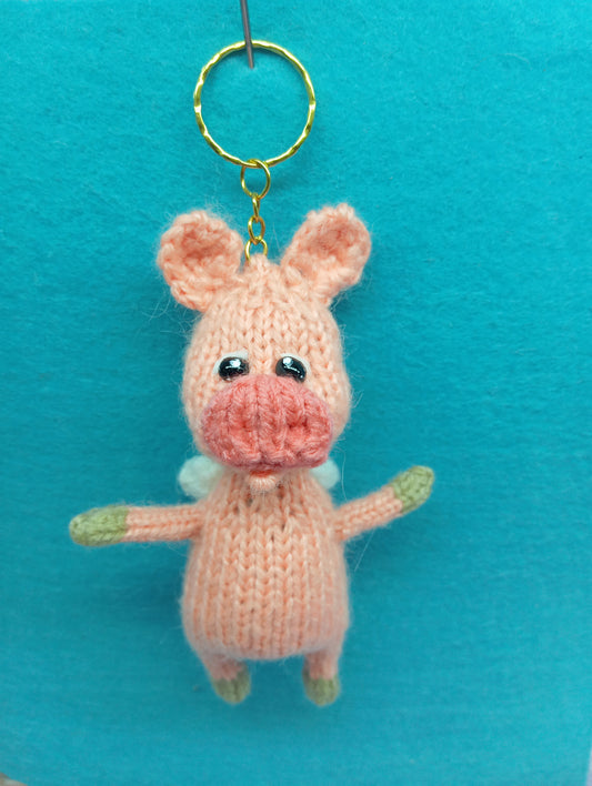 Crochet Pig Car Hanger: When Pigs Fly Funny Keychain