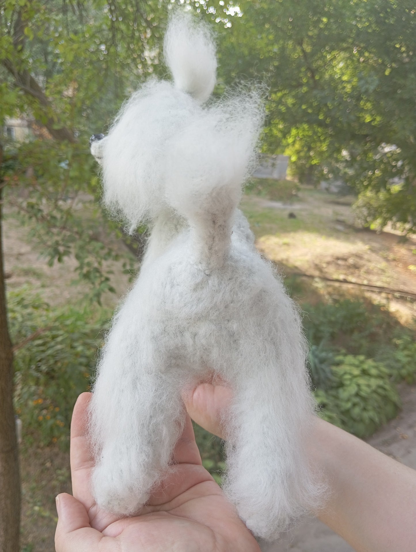 Crochet Poodle Dog Figurine: Plush Handmade Standard Poodle