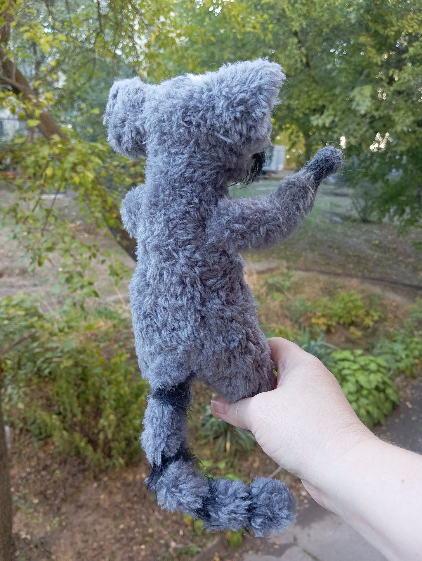 Crochet Plush Raccoon figurine: Handmade Raccon Toy