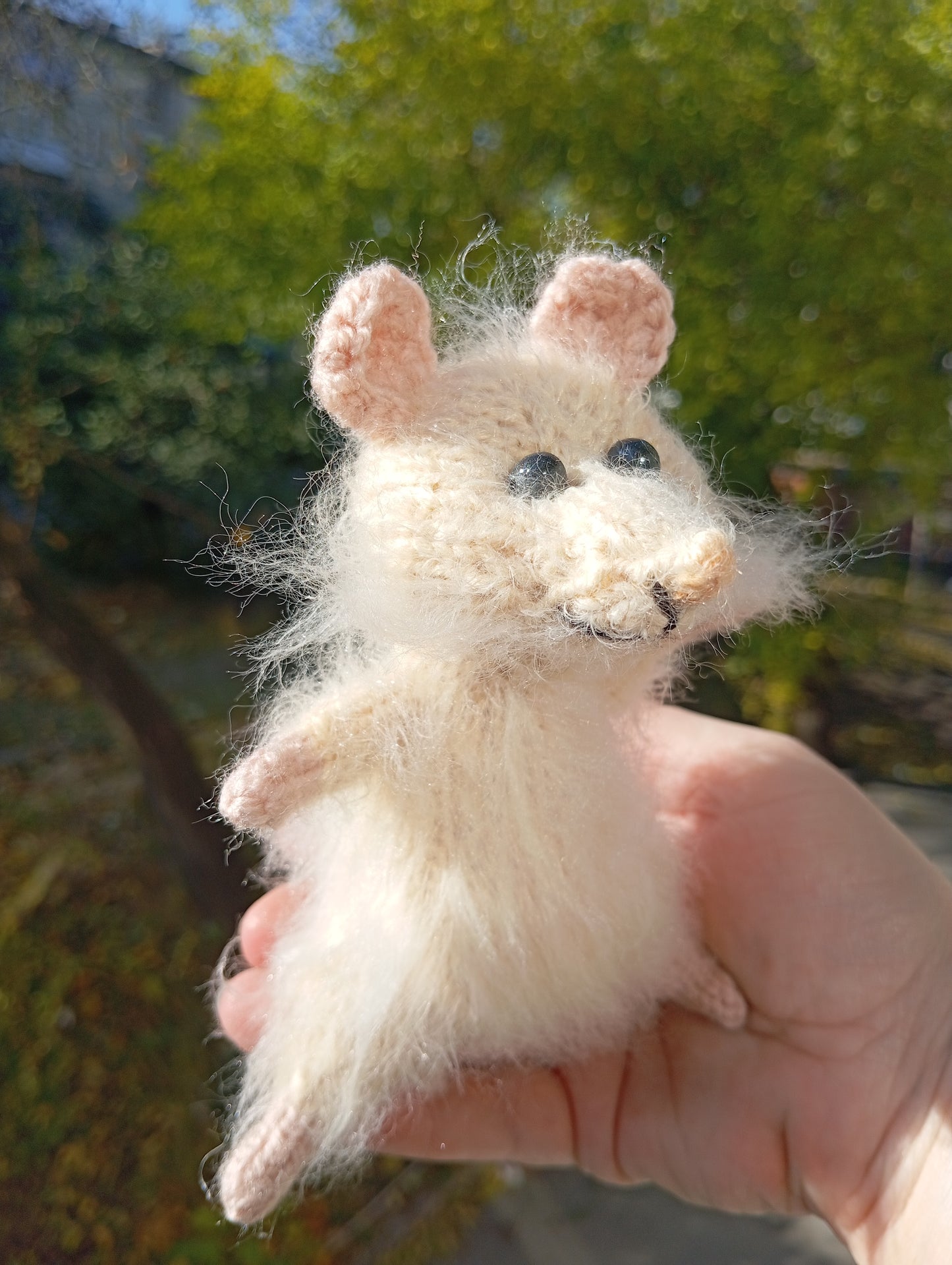 Plush Crochet Rat Keychain: Funny Little Rat Car Hanger