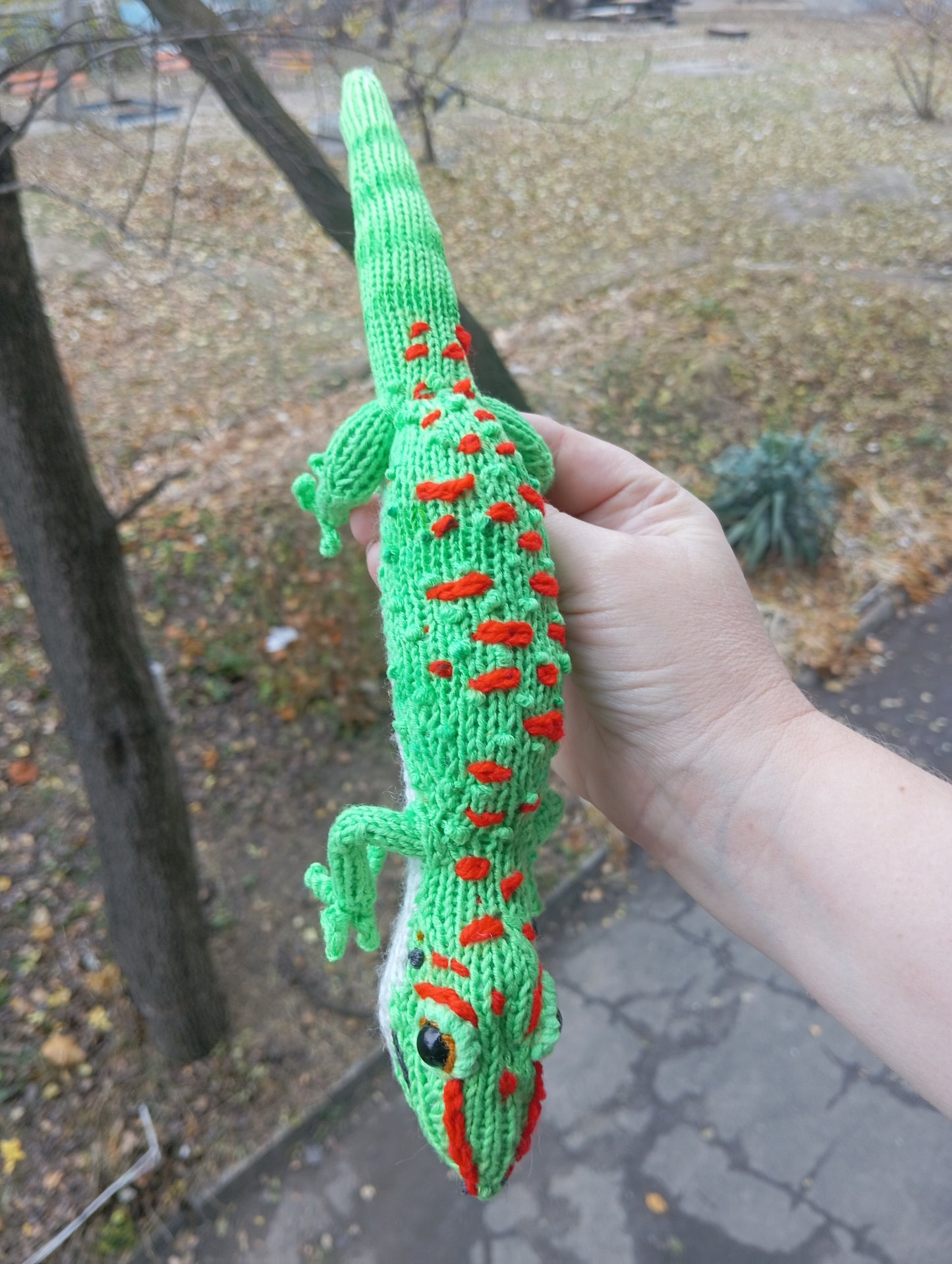 Crochet Plush Lizard Figurine: Day Gecko Toy Plushie