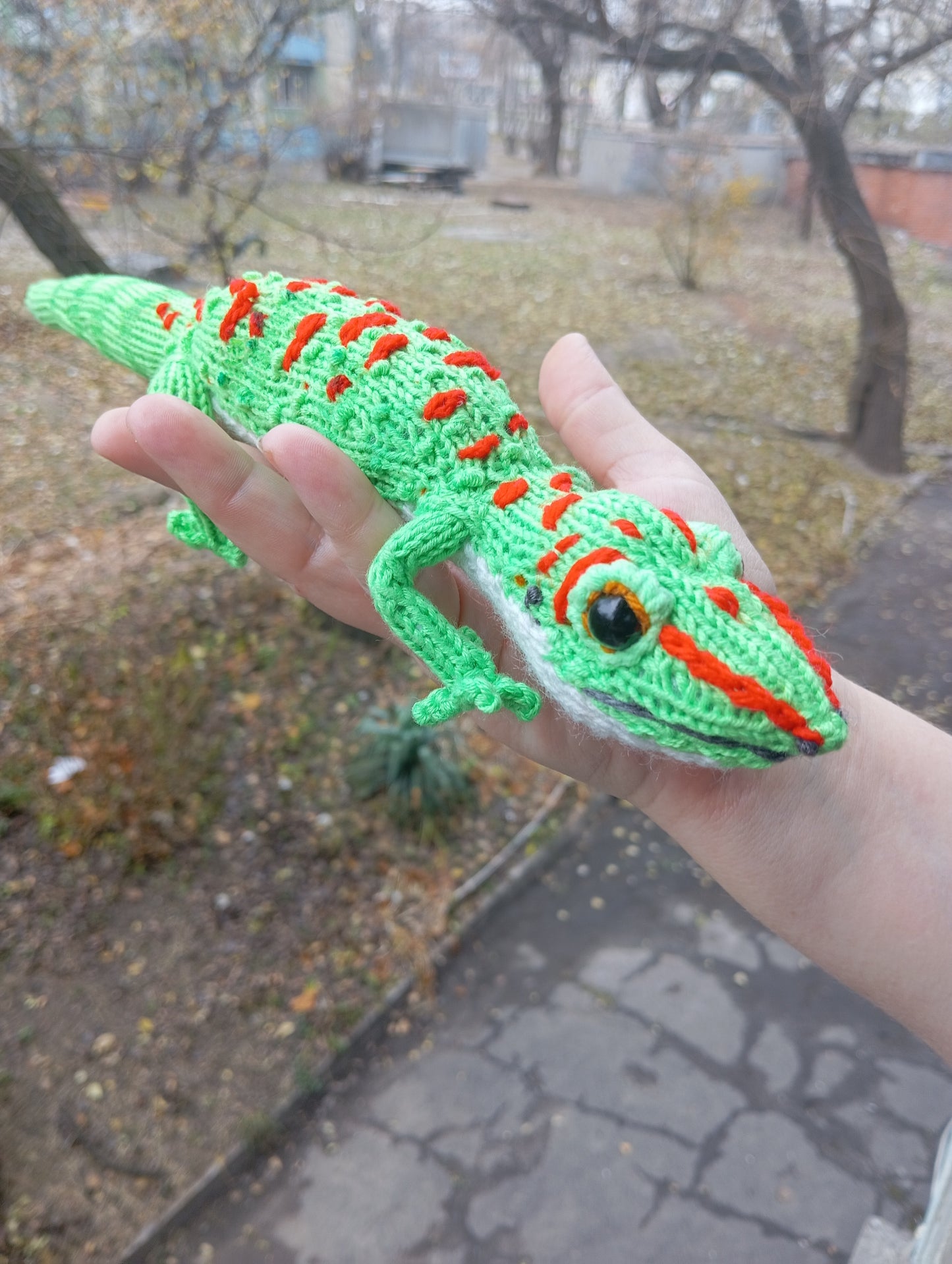 Crochet Plush Lizard Figurine: Day Gecko Toy Plushie