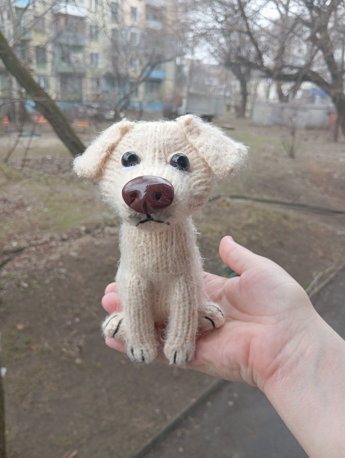 Plush Labrador Puppy Figurine: Crochet Labrador Dog Toy