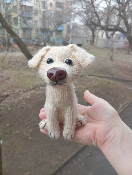 Plush Labrador Puppy Figurine: Crochet Labrador Dog Toy