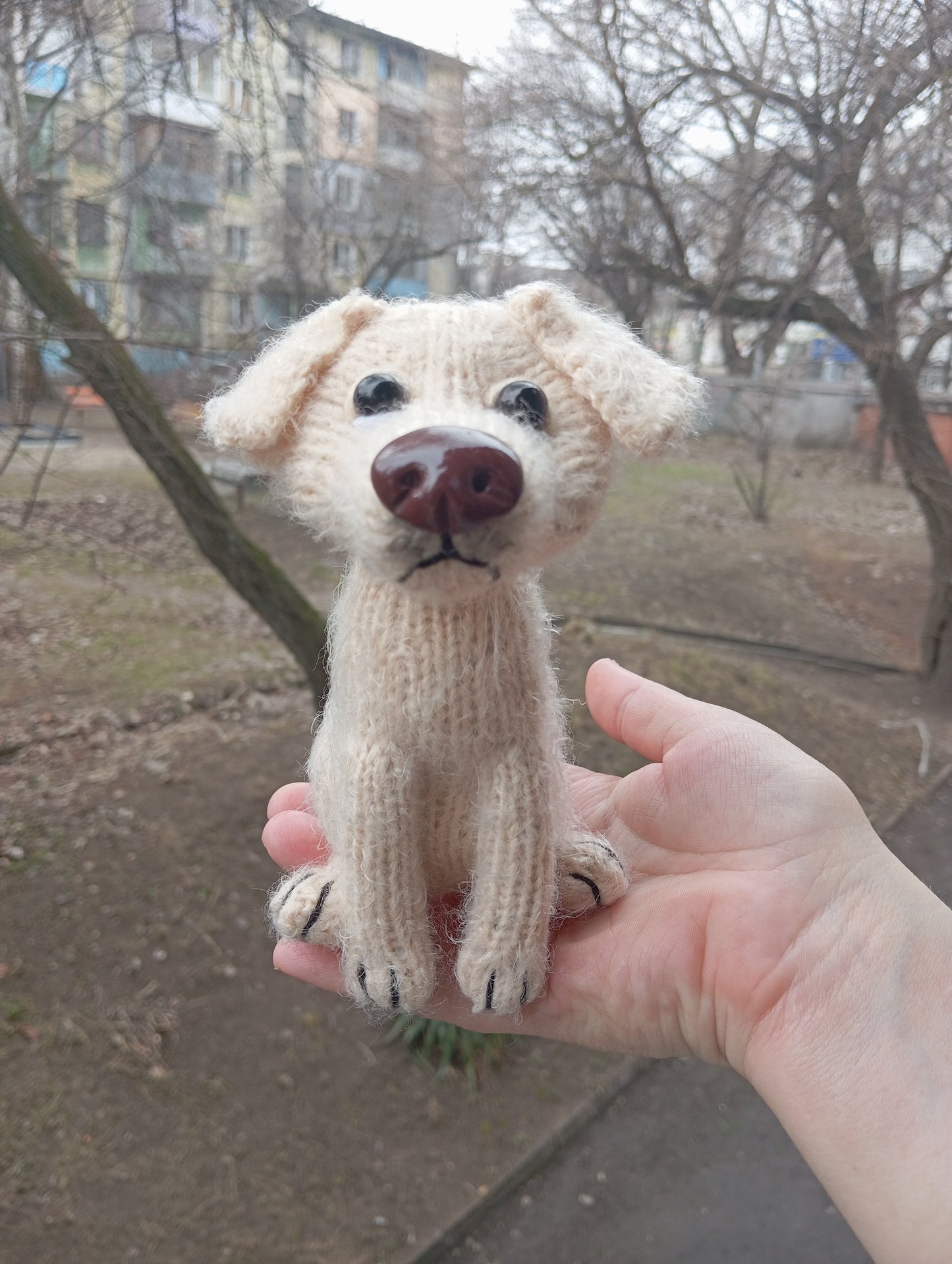 Plush Labrador Puppy Figurine: Crochet Labrador Dog Toy