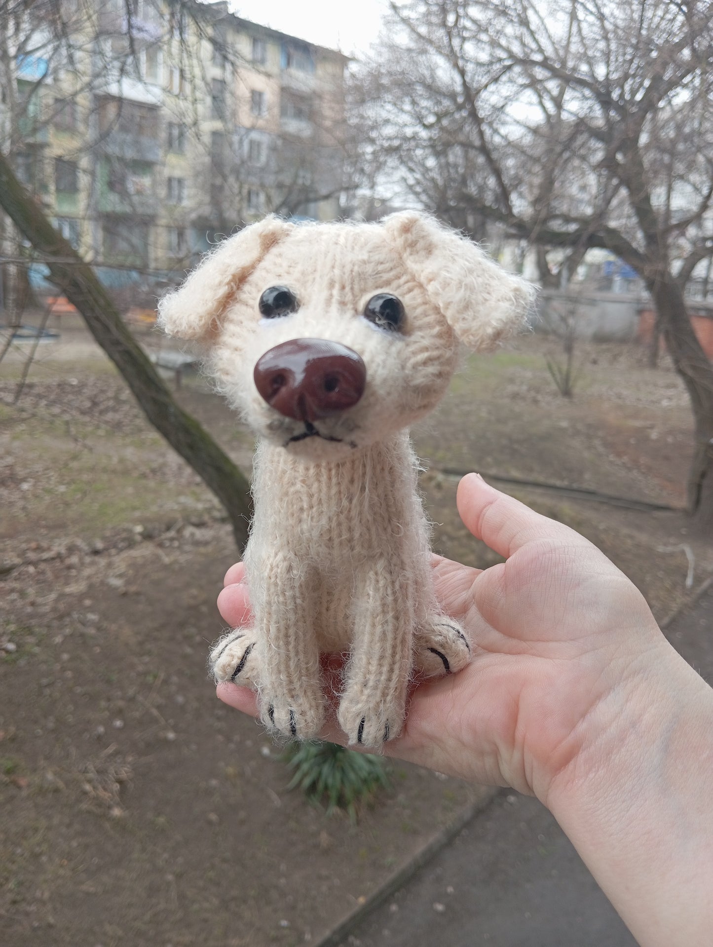 Plush Labrador Puppy Figurine: Crochet Labrador Dog Toy