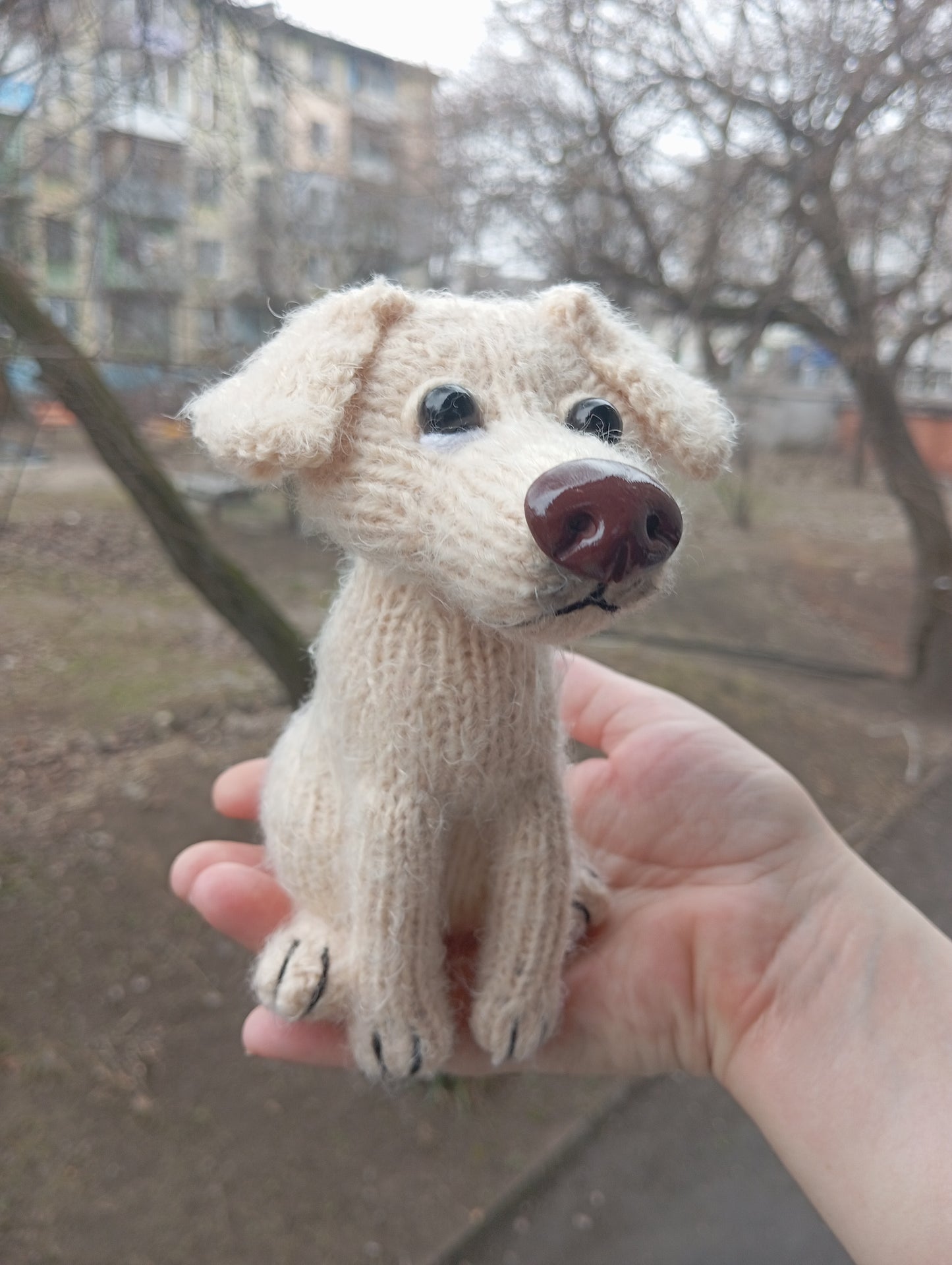 Plush Labrador Puppy Figurine: Crochet Labrador Dog Toy