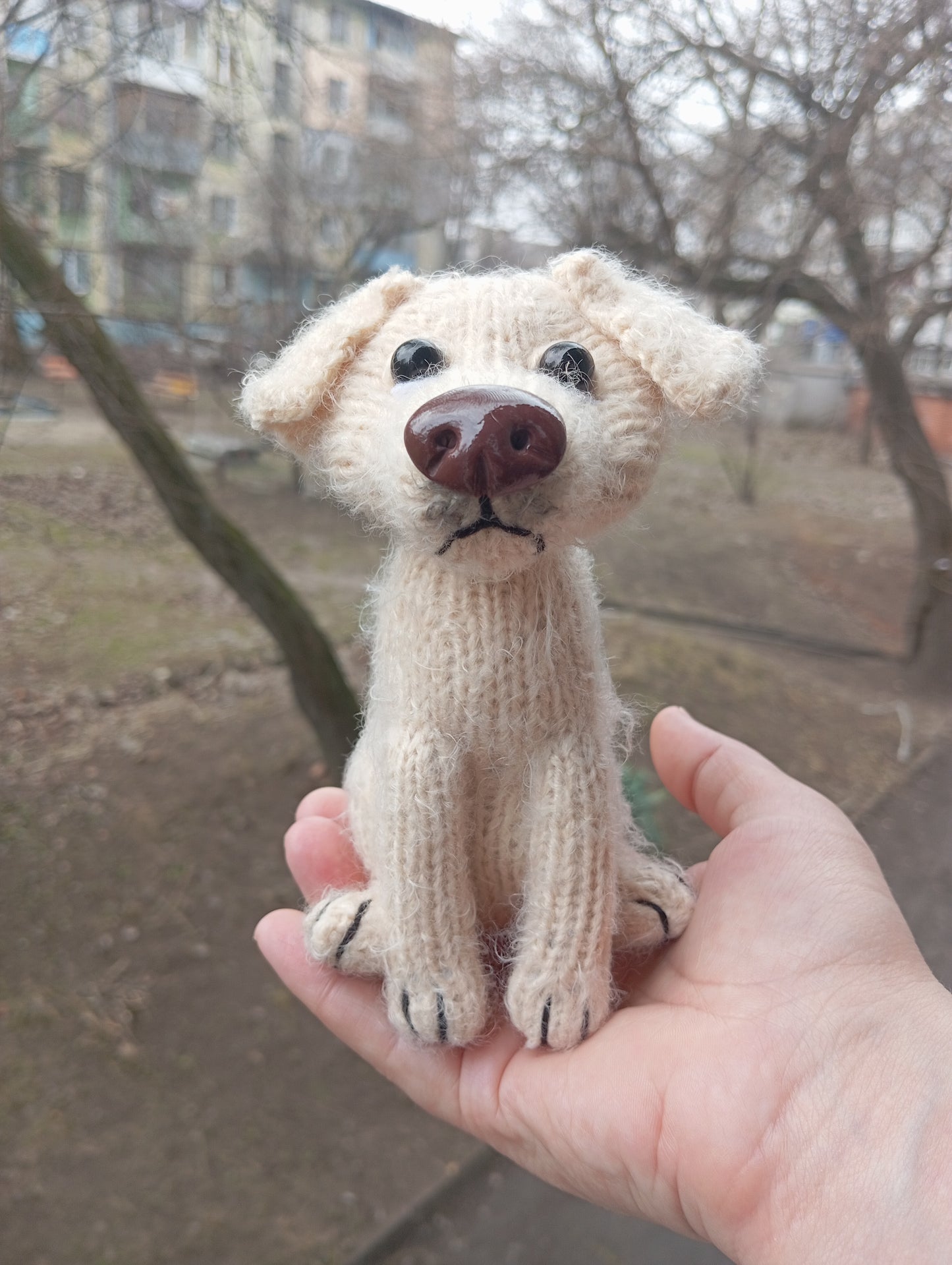 Plush Labrador Puppy Figurine: Crochet Labrador Dog Toy