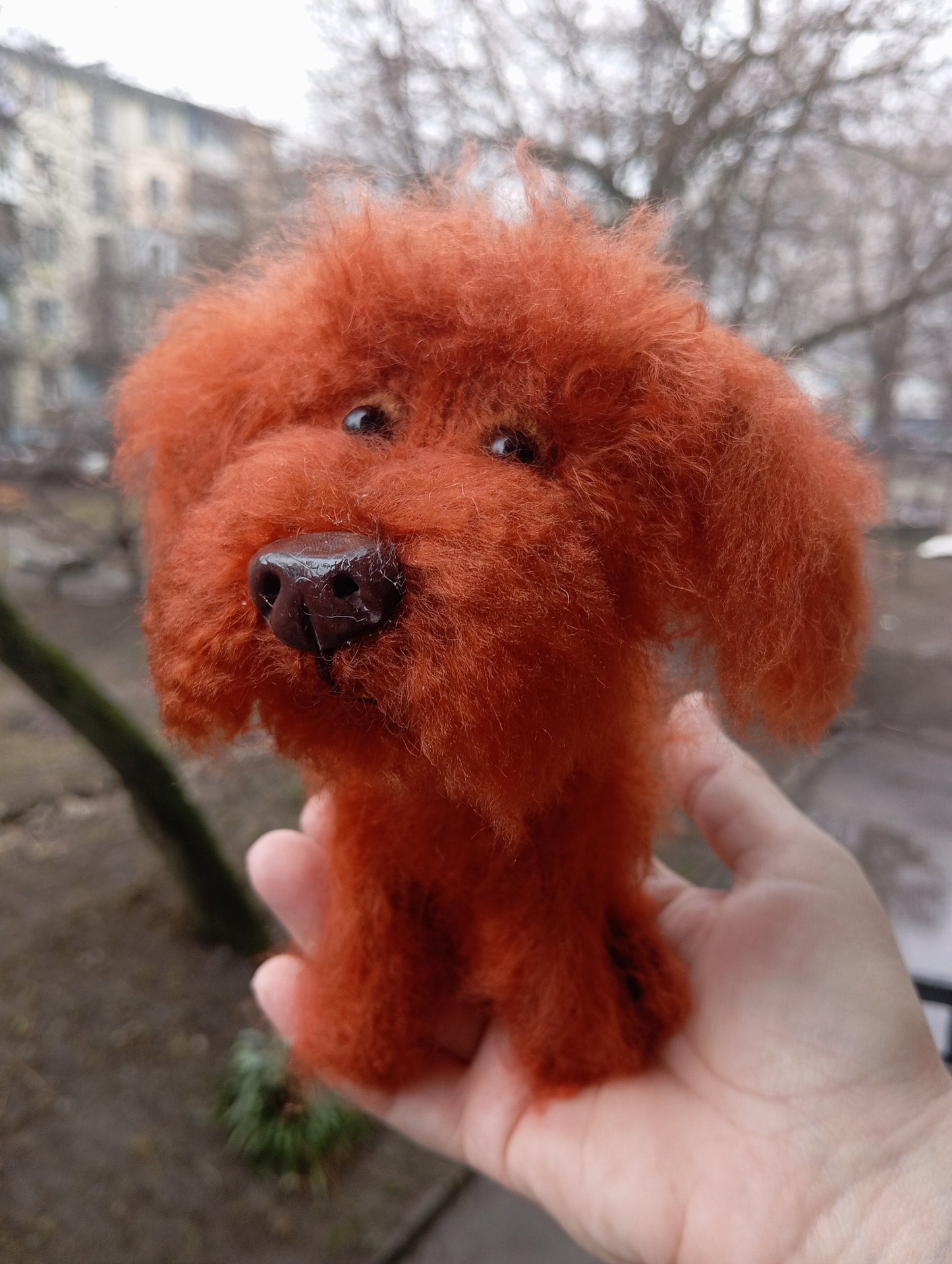 Plush Poodle Figurine, Poodle dog Plushie