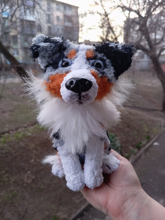 Adorable Australian Shepherd Dog Figurine