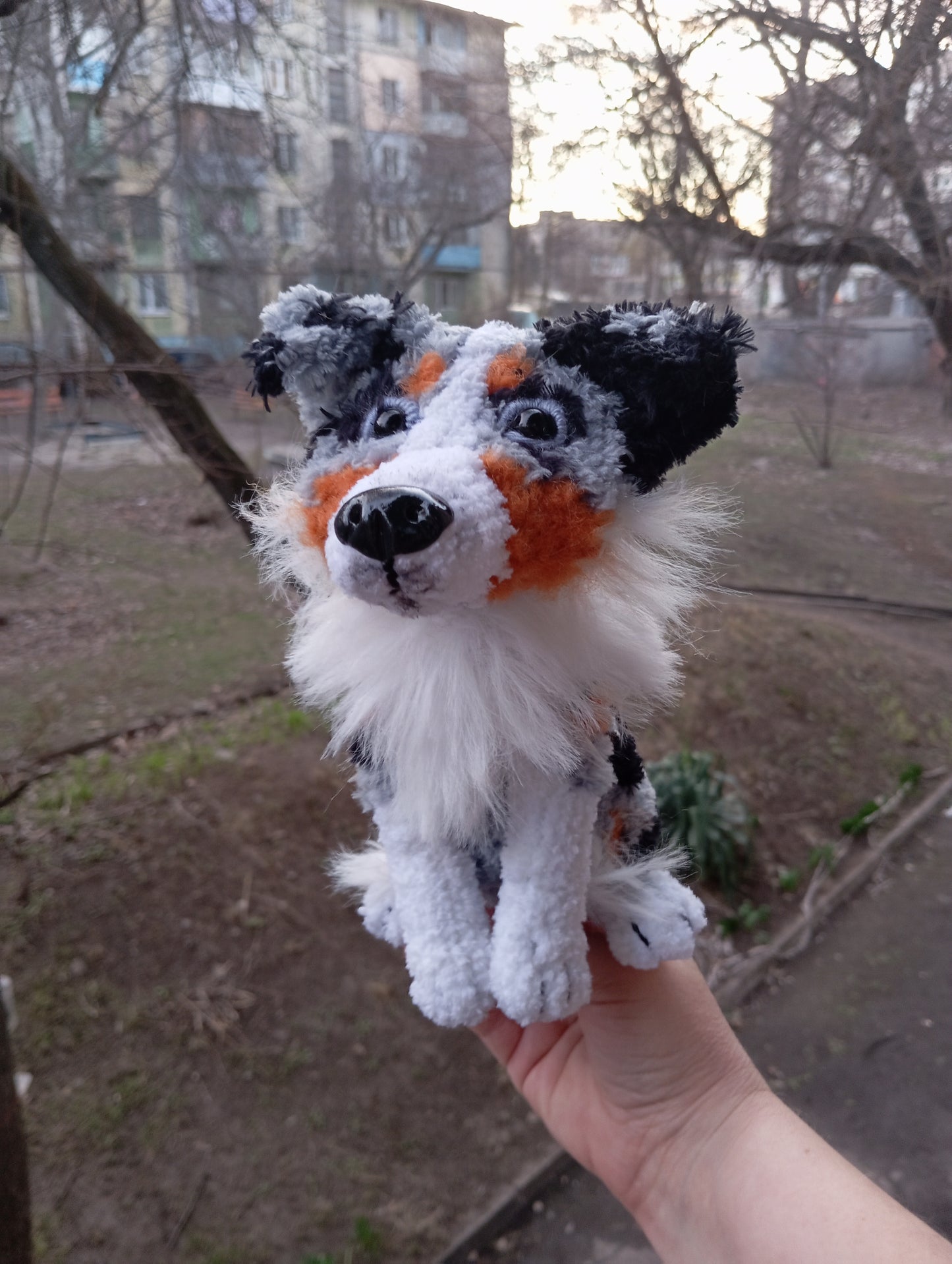 Adorable Australian Shepherd Dog Figurine