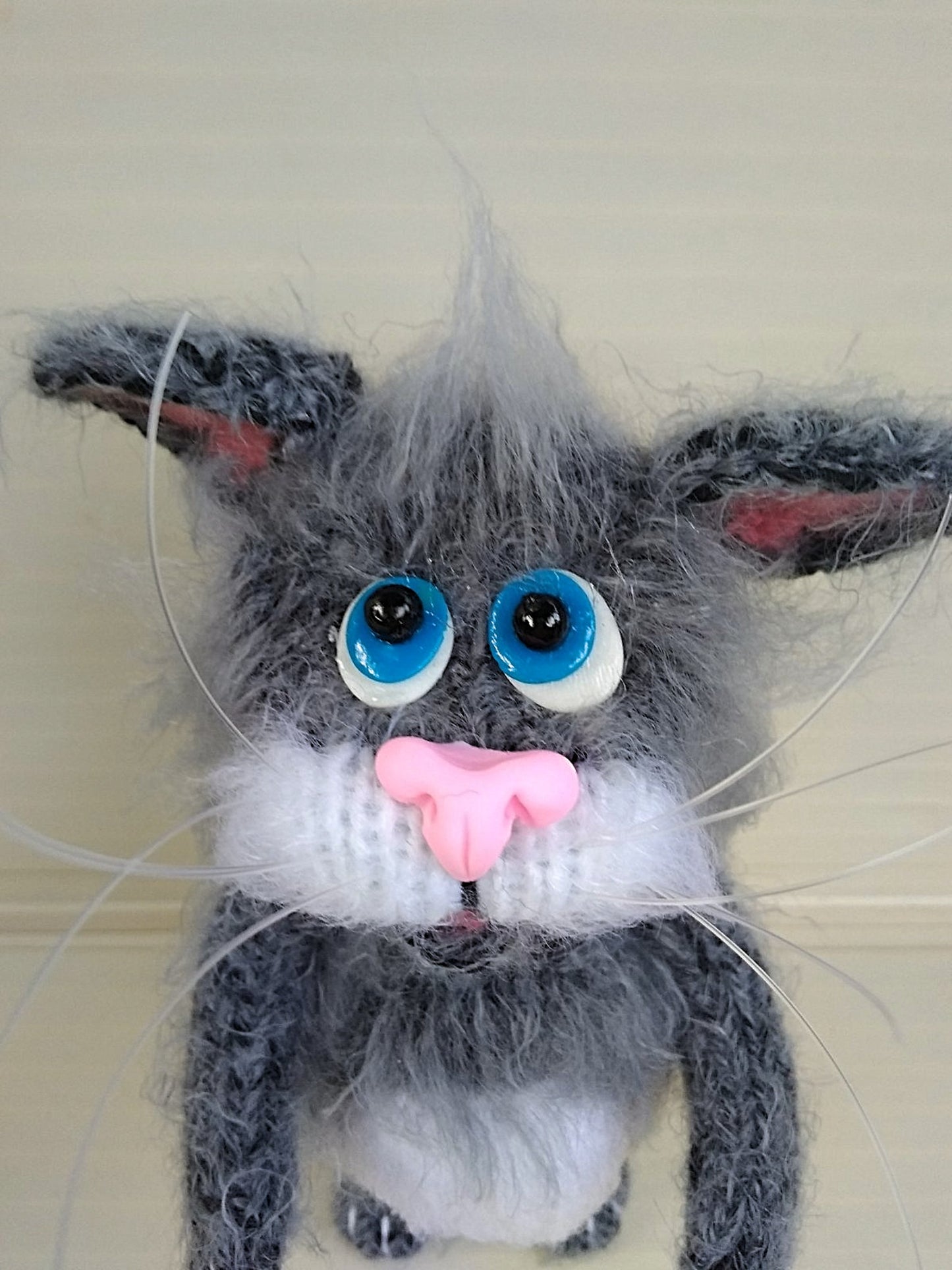 Cat Knitted toy Plush doll Amigurumi toy Wool Cat Toy Kawaii Cute cat Stuffed animal  Handmade knitted gray cat is a beautiful and cute accessory that will be a wonderful decoration for any interior. It is made from high quality soft acrylic yarn which provides softness and comfort as well as durability.