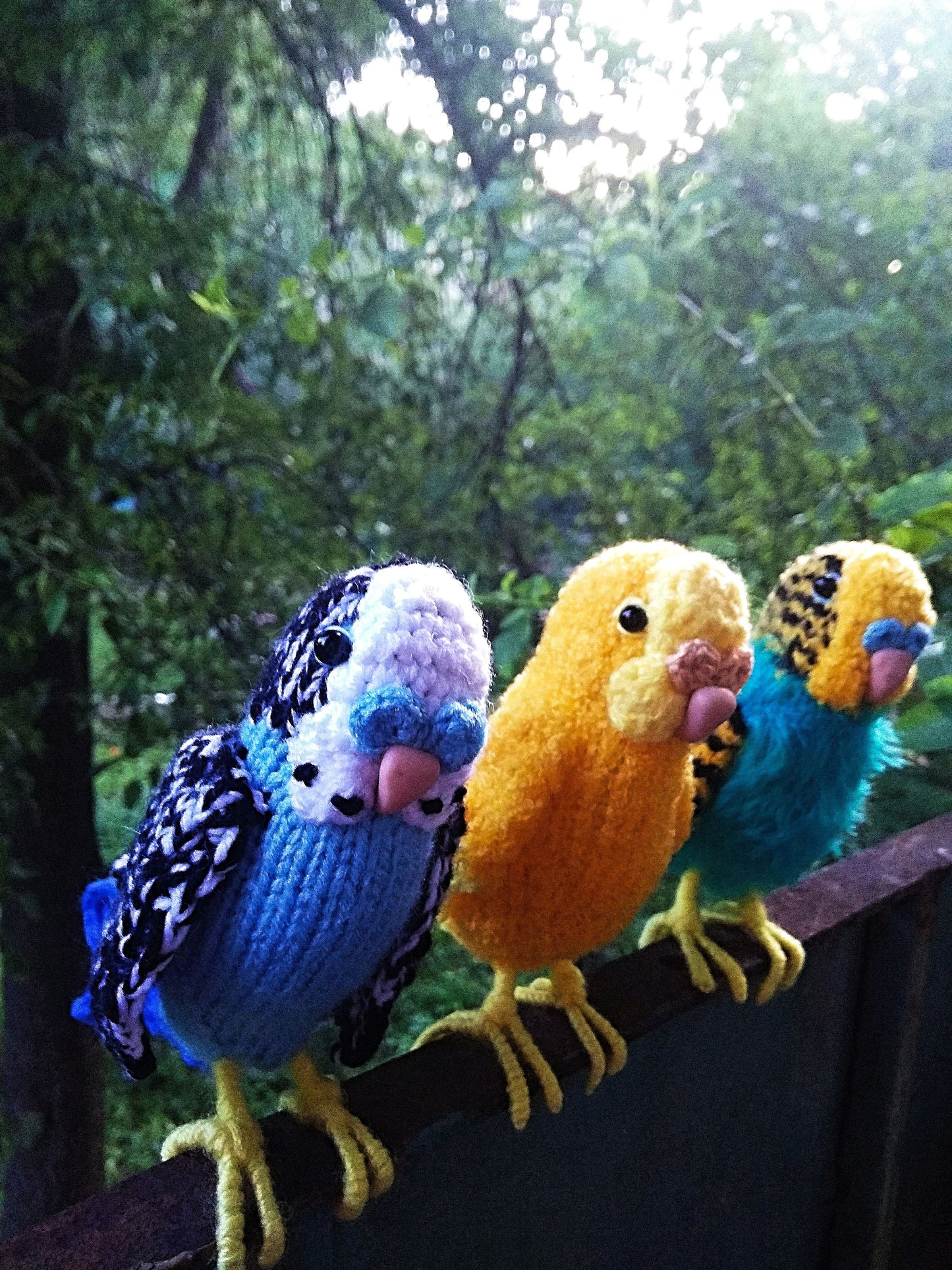 Parrots set toy plush parrot knitted bird toy