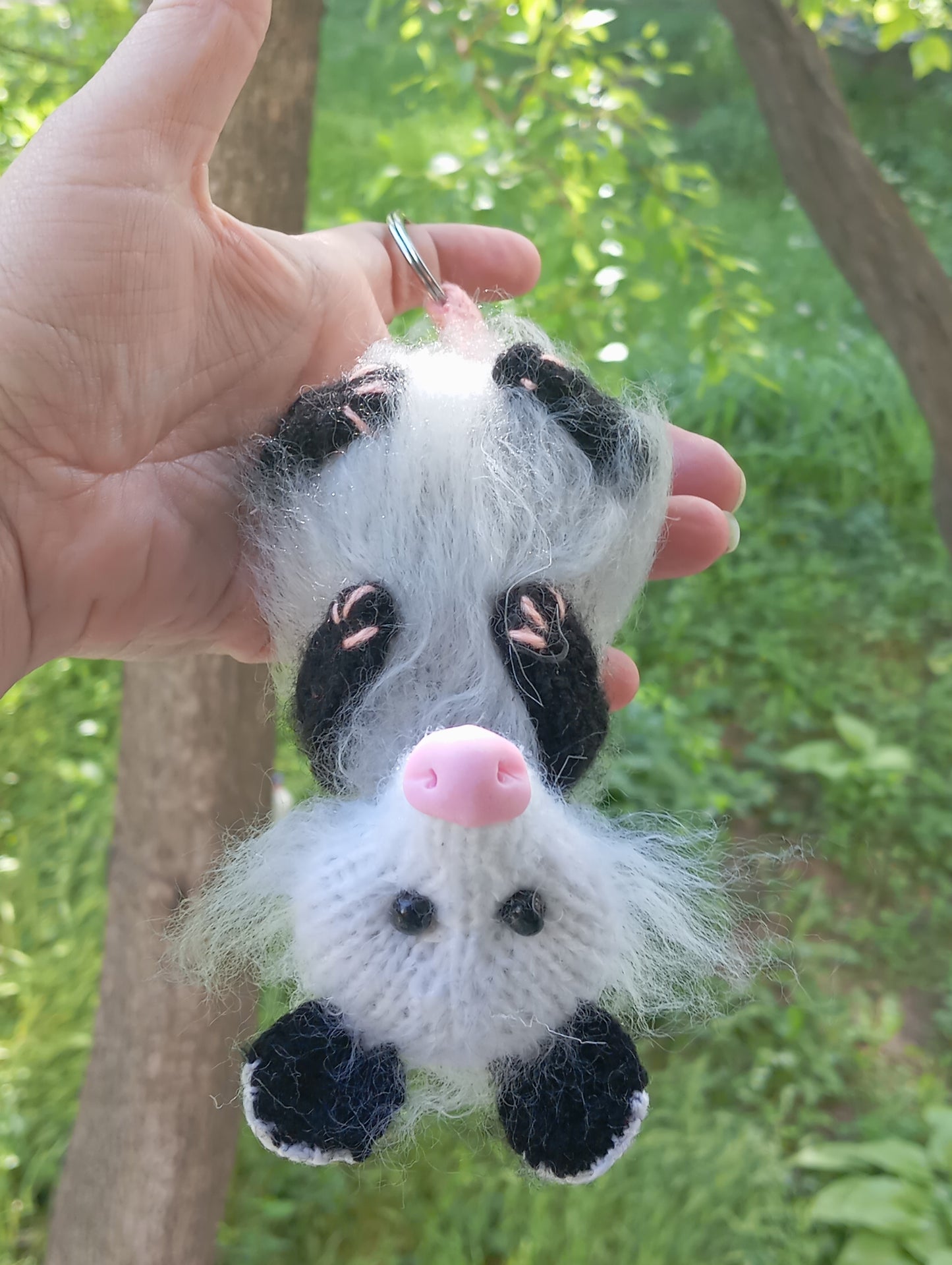 Keychain Possum Plush Toy, Knitted Possum Plush, Crochet Keychain Accessory, Possum Car Rear View